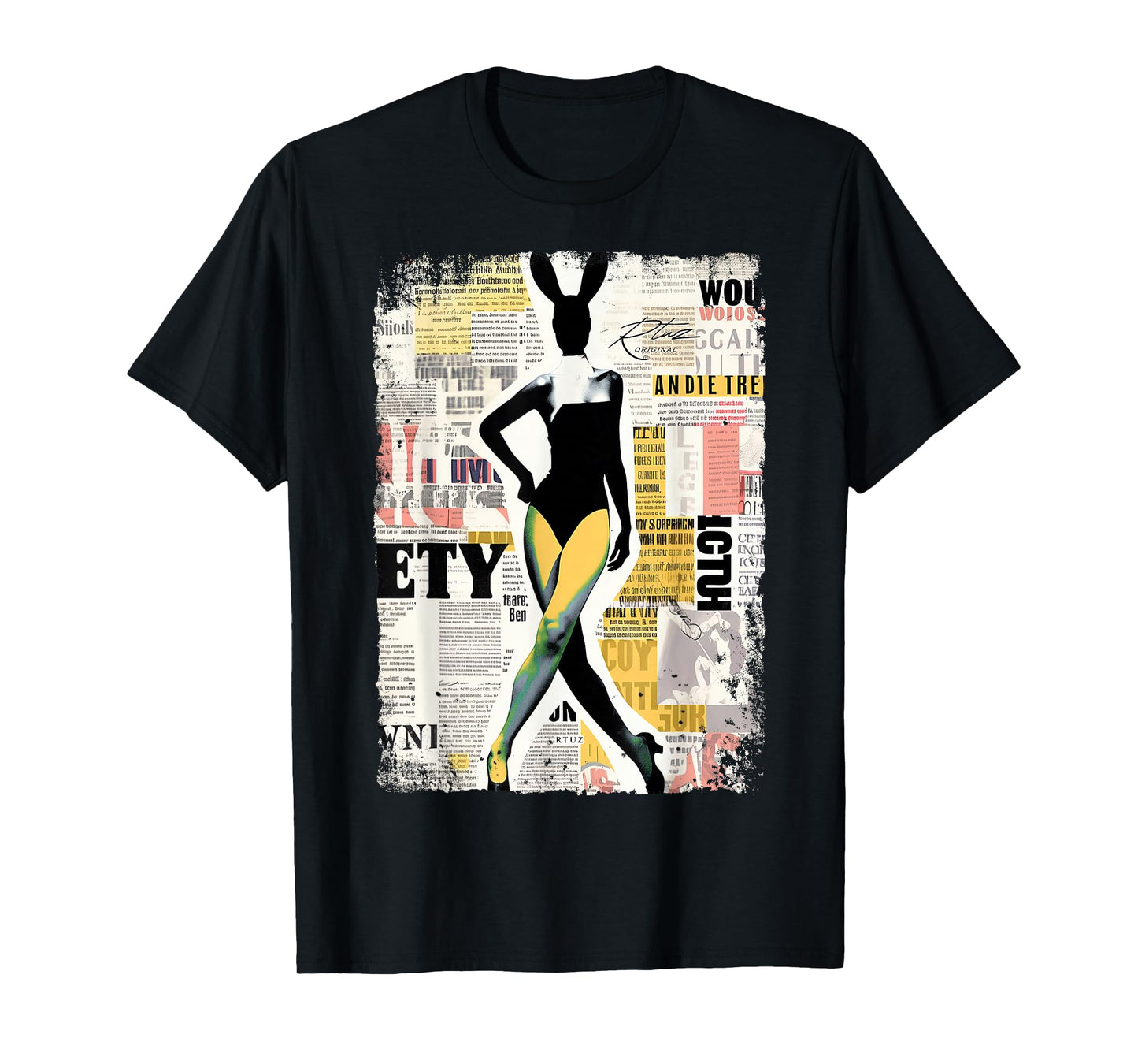 Magazin Cover Vintage Girl Bunny Collage Sexy Model Pin-up T-Shirt