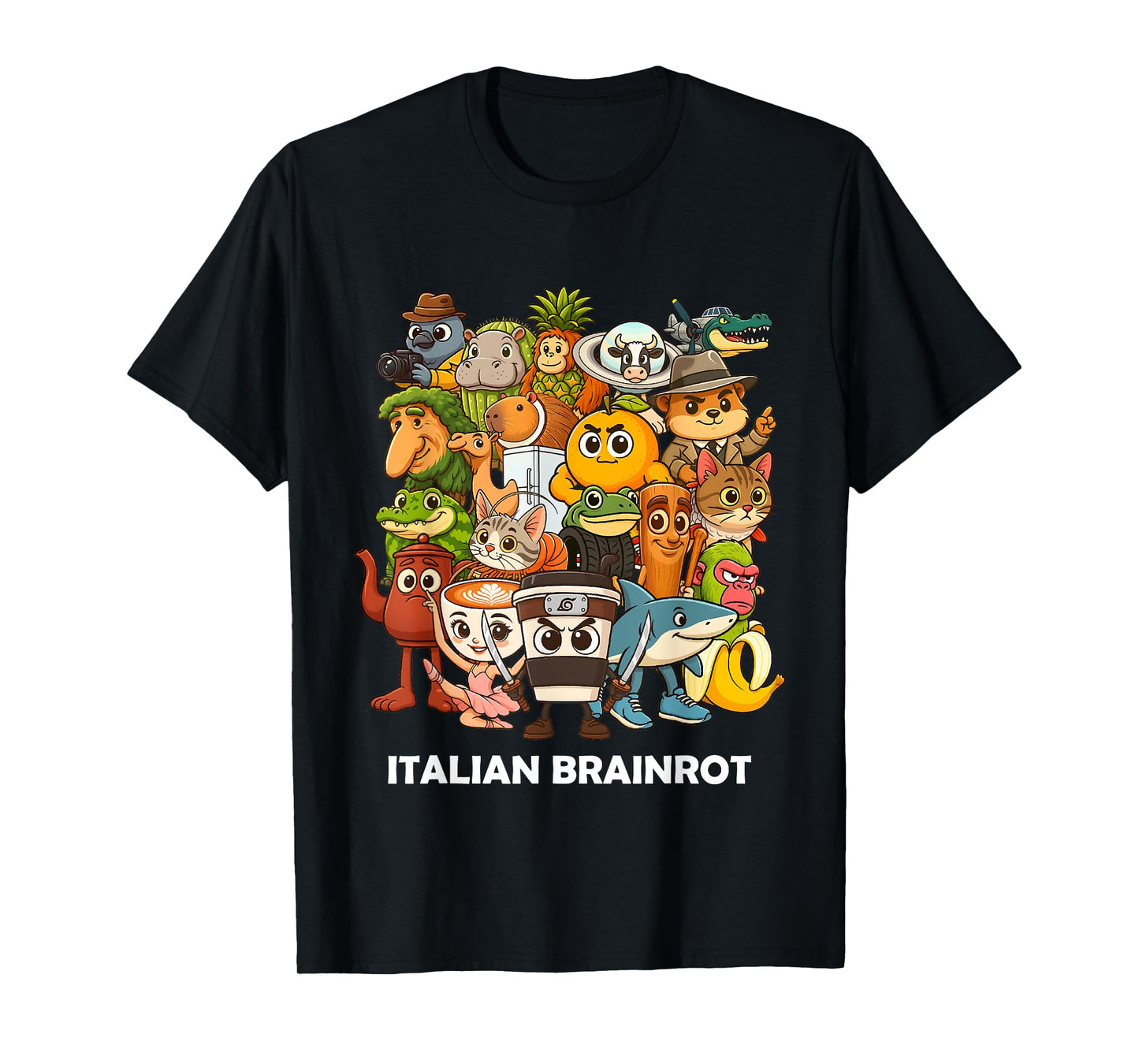 Italian Brainrot Meme All Character Kawaii Japan Anime Style T-Shirt