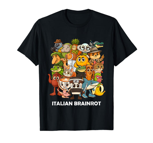 Italian Brainrot Meme All Character Kawaii Japan Anime Style T-Shirt