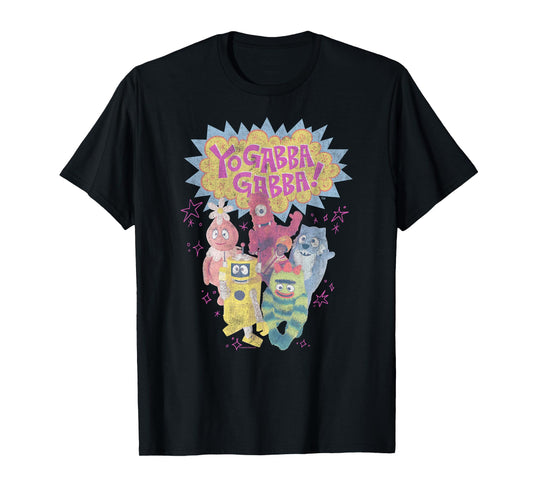 Yo Gabba Gabba! Vintage Logo with Characters TV Show T-Shirt