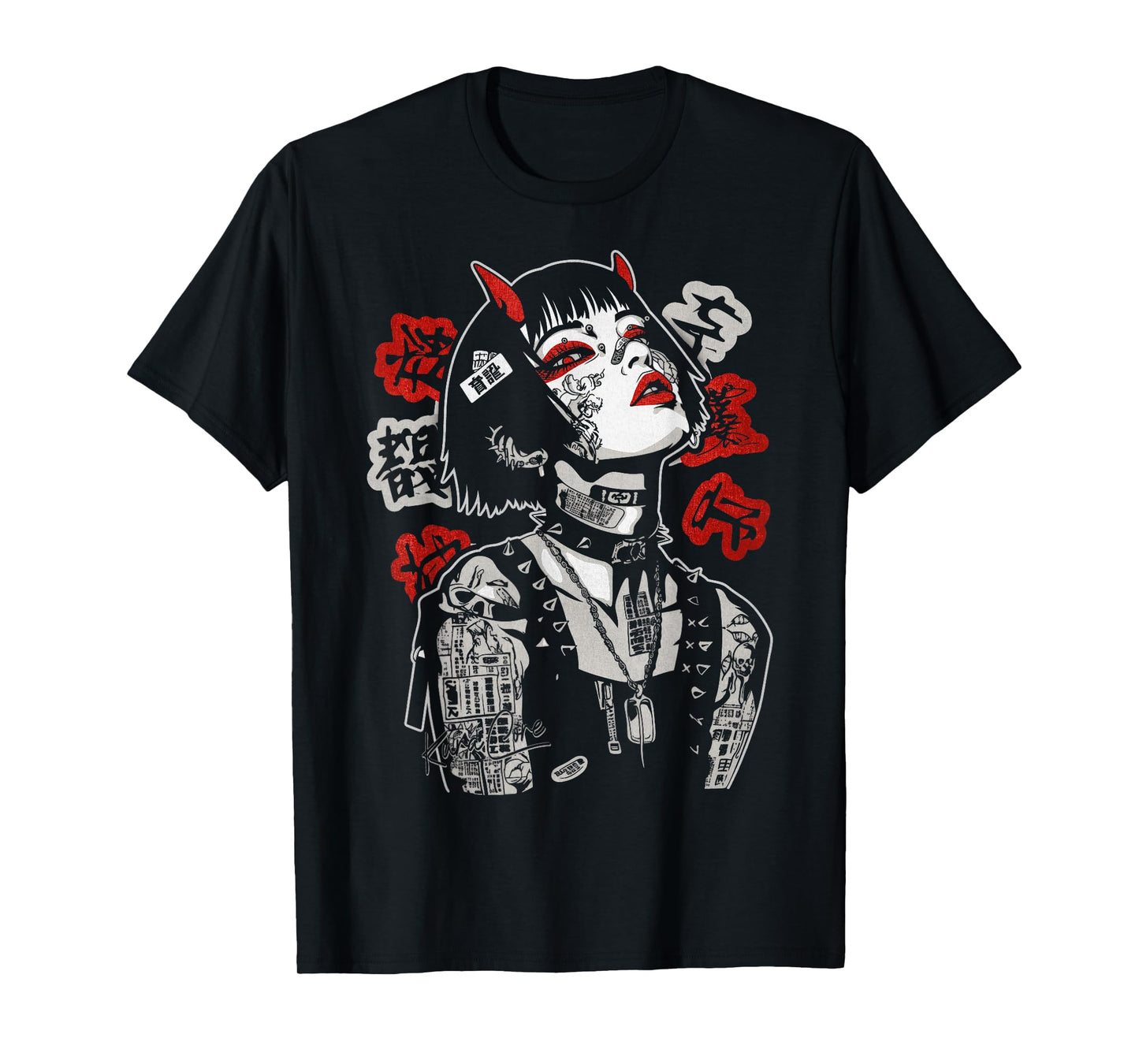 Japanese Streetwear Cyberpunk Y2K Techwear Retro Manga Anime T-Shirt