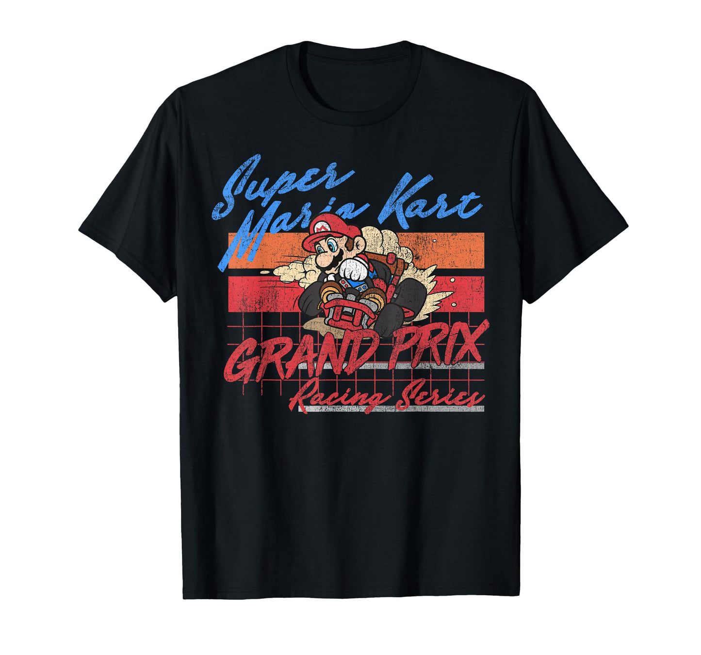 Mario Kart Racing Retro Drift Distressed Graphic T-Shirt T-Shirt