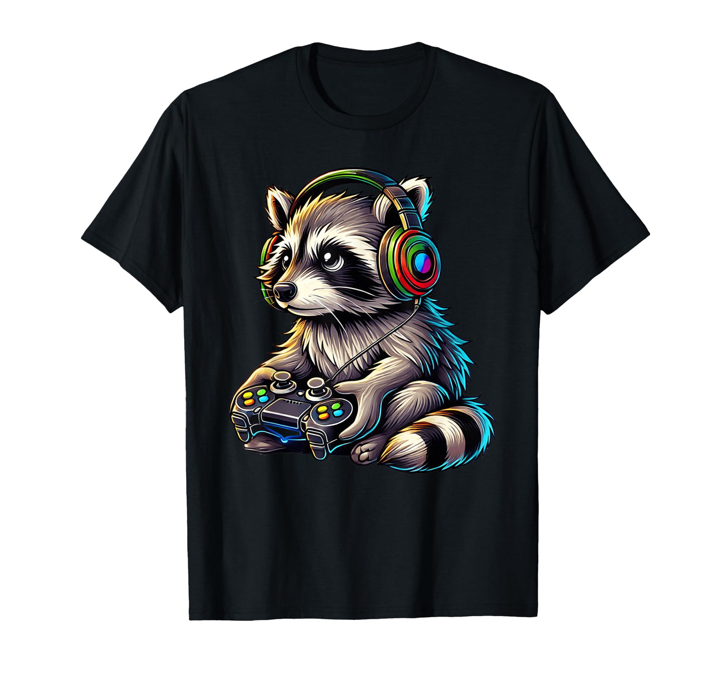 Gaming Raccoon Video Games Raccoon Lovers Gamers Boys Men T-Shirt