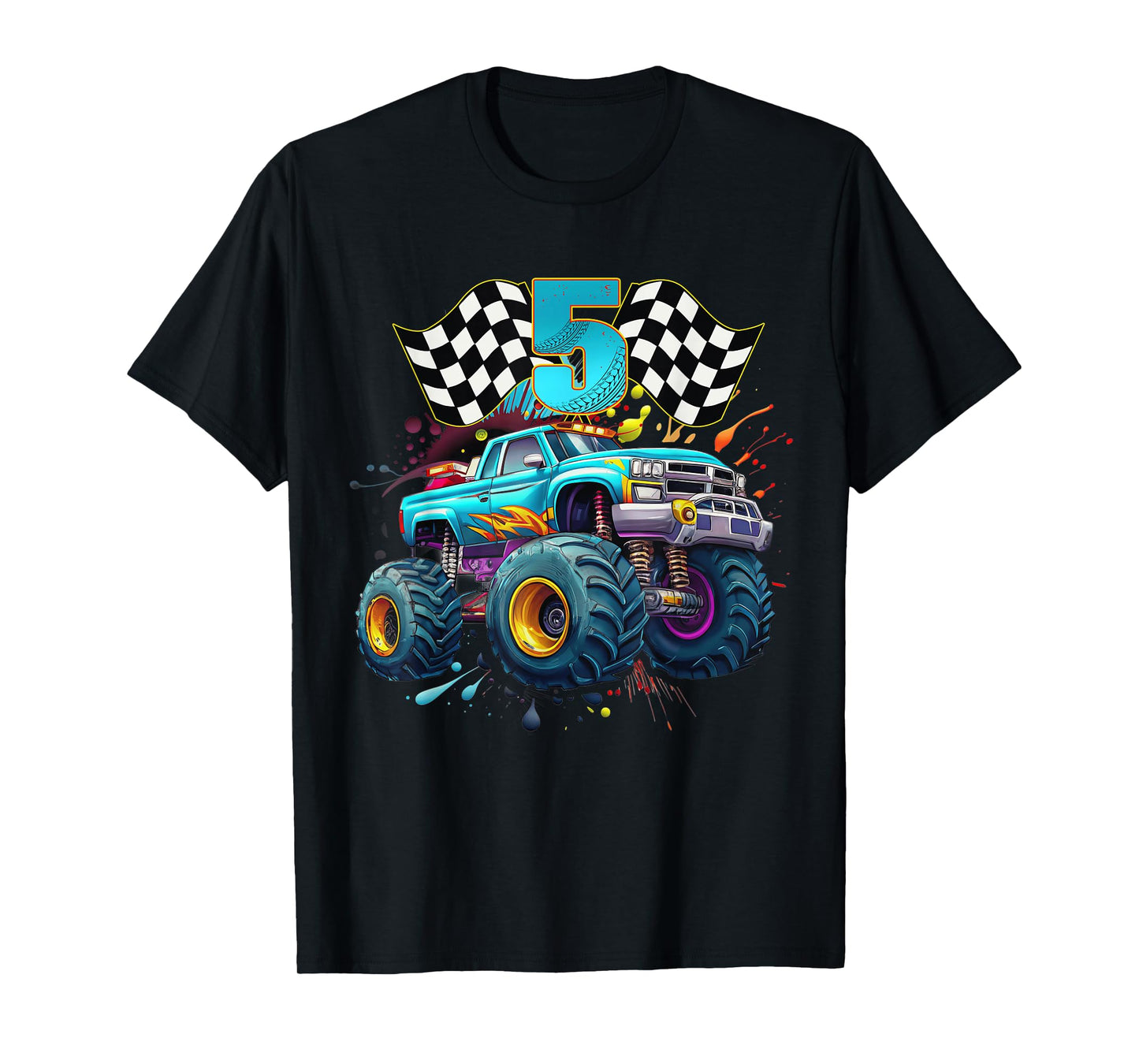 Birthday Monster Truck 5 year Old Boys 5th Awesome Party T-Shirt