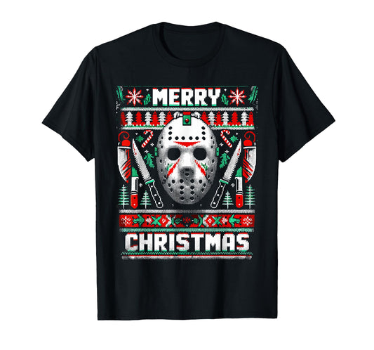 Merry Creepmas Festive Slasher Ugly Christmas T-Shirt
