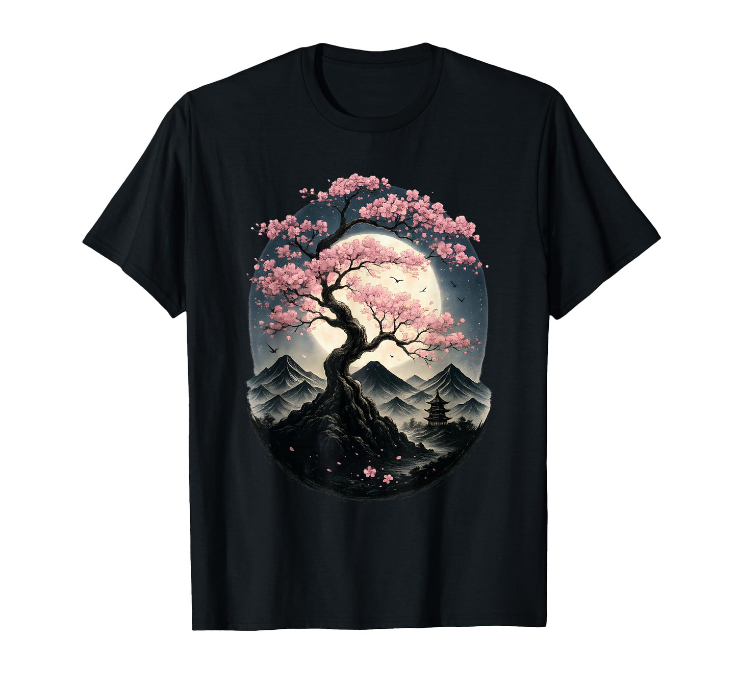 Traditional Japanese Sakura Garden Landscape Cherry Blossom T-Shirt