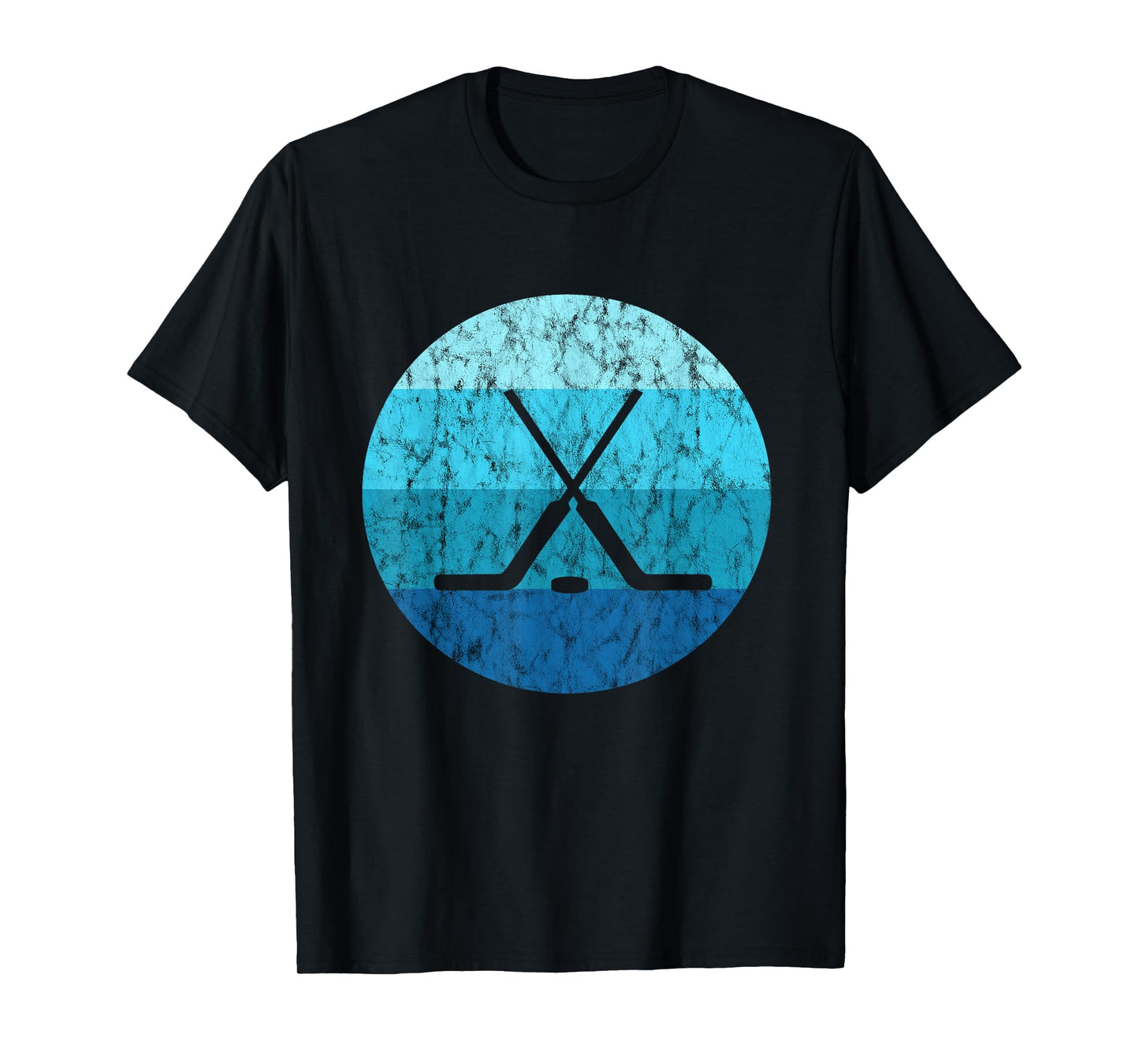 Ice Hockey Stick Hockey Sport Retro Vintage Ocean Water T-Shirt