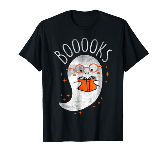 Halloween Cute Ghost Book Reading Teacher T-Shirt