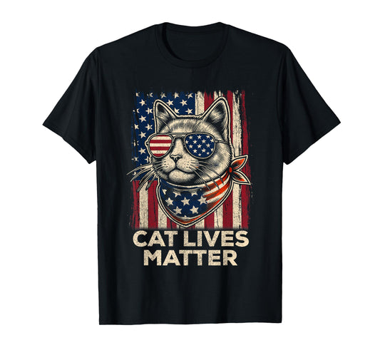 American Flag Glasses Cat Lives Matter Trump 2024, Trump Cat T-Shirt