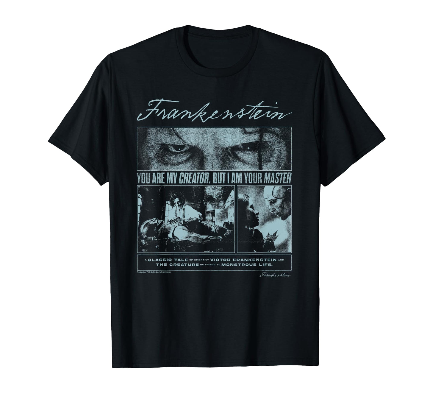 Frankenstein Poster Graphic Officially Licensed T-Shirt