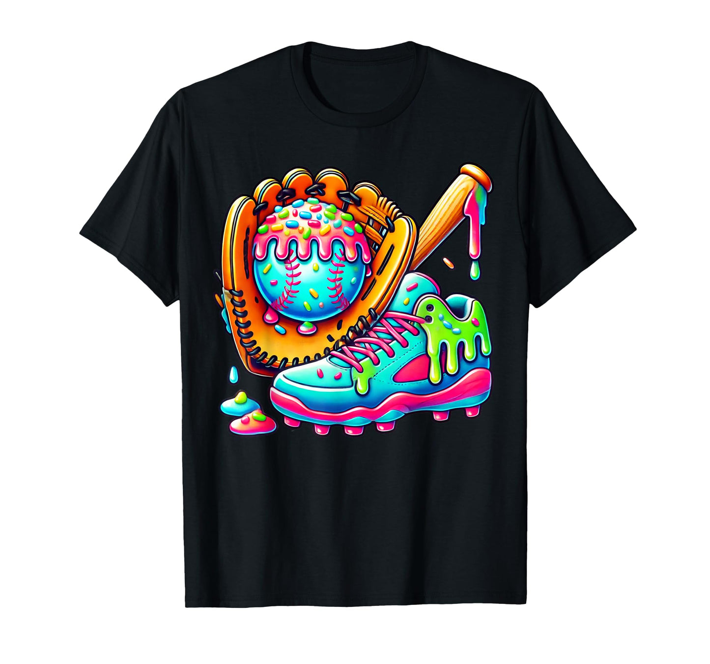 Ice Cream Drip Baseball Stuff Baseball Drip For Boys Graphic T-Shirt