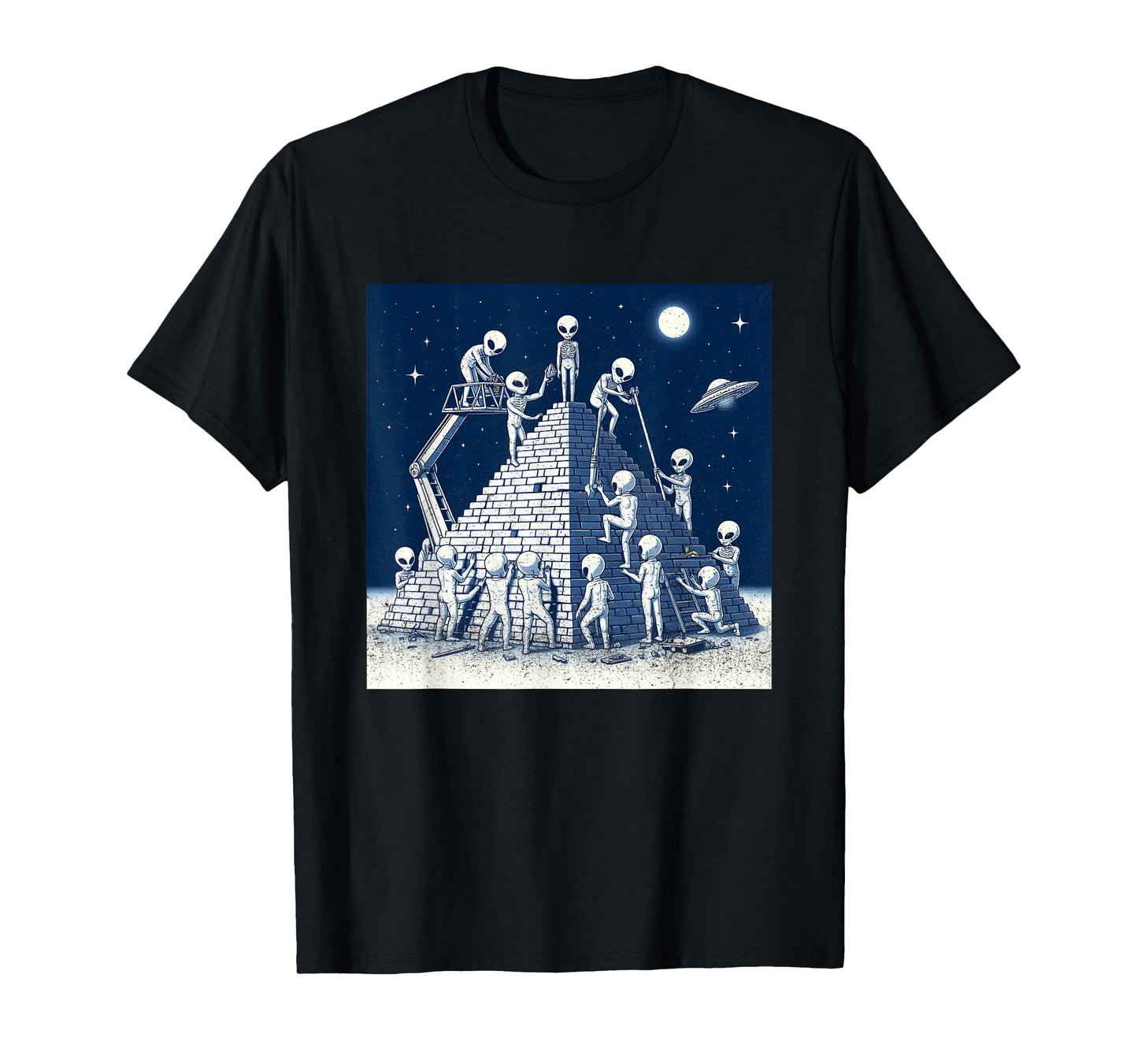 Aliens Building Pyramid T-Shirt