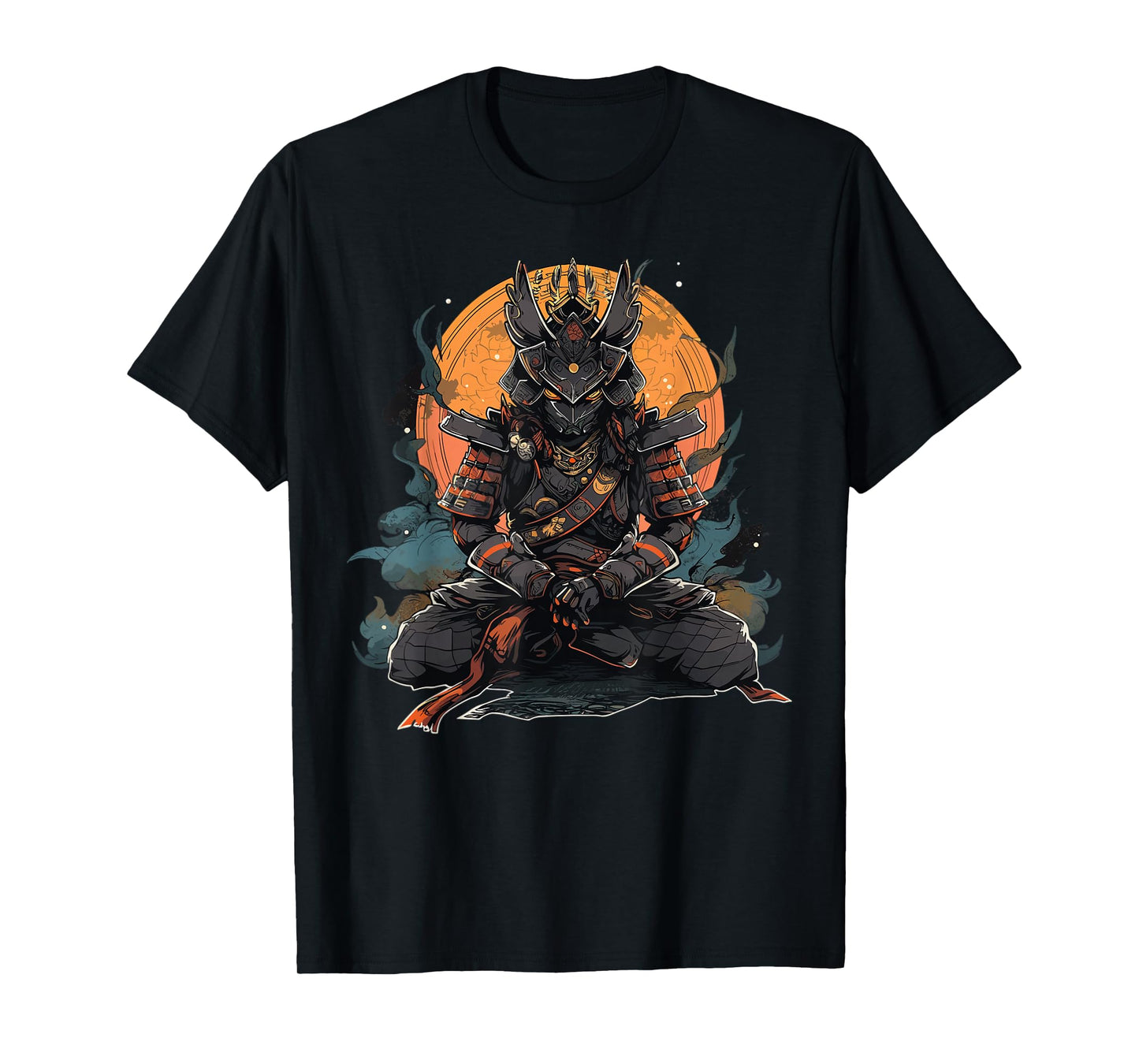 Japanese Art Samurai Vintage Fighter Retro Meditation T-Shirt
