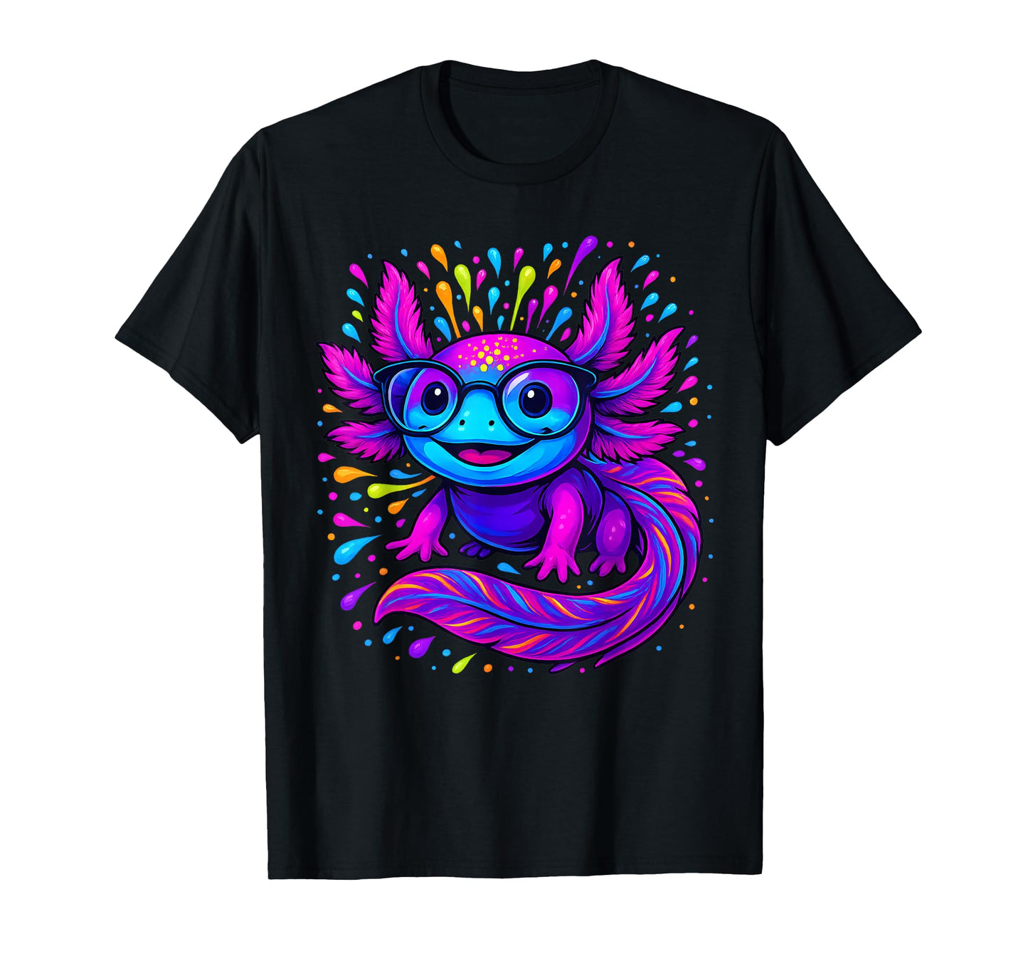 Axolotl Beautiful Colorful Art Axolotl Men Women Kids T-Shirt