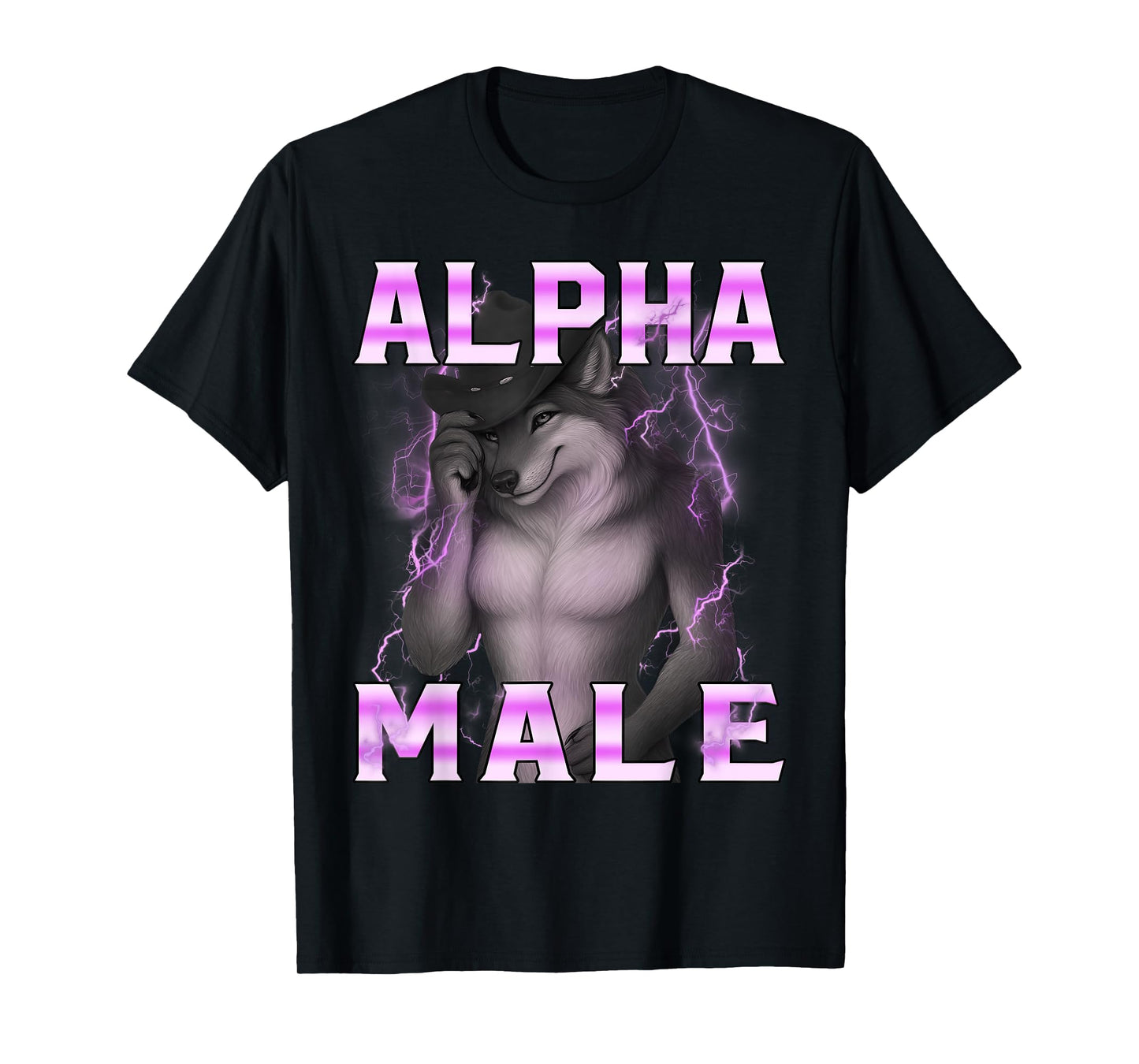 Alpha Male Meme Werewolf Funny Alpha Wolf Meme Humor T-Shirt