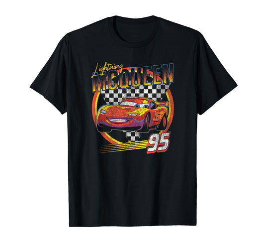 Disney Pixar Cars Lightning McQueen Vintage Race T-Shirt Small
