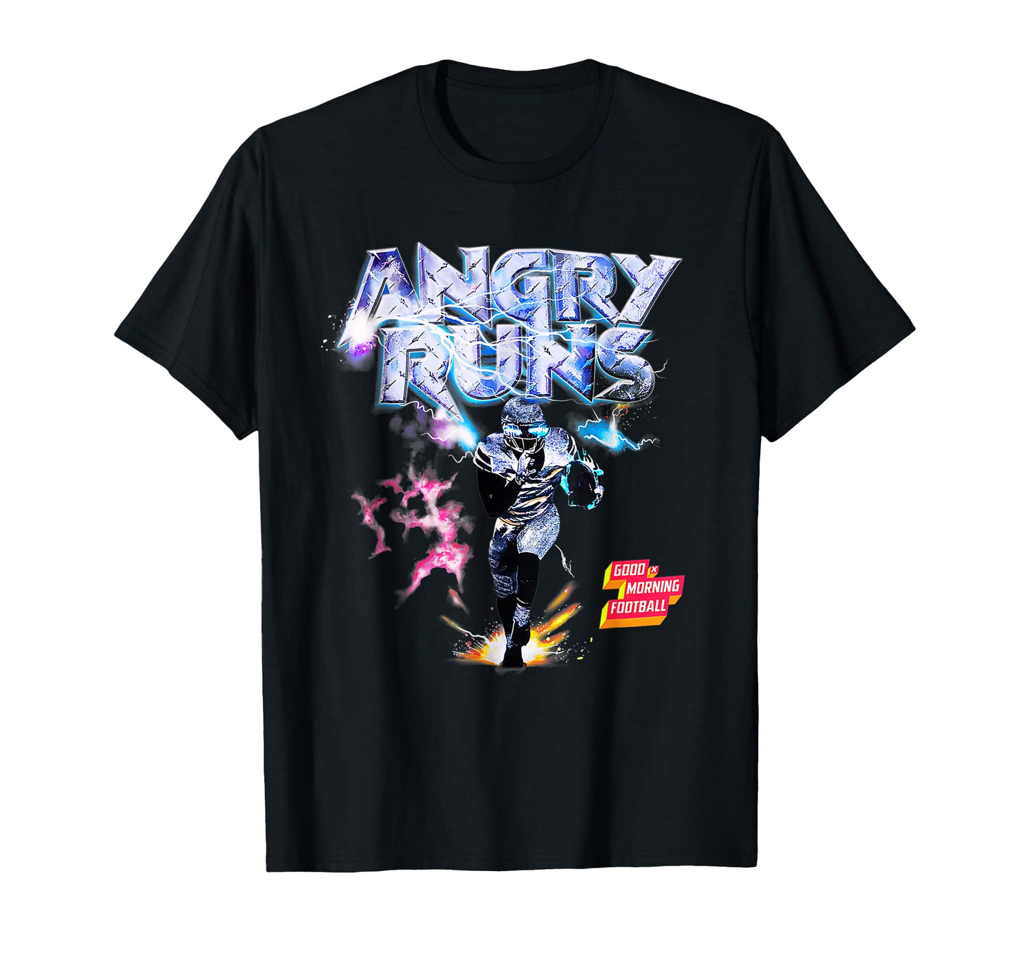 Angry Runs Good Morning Football Sport Lover Vintage Art T-Shirt