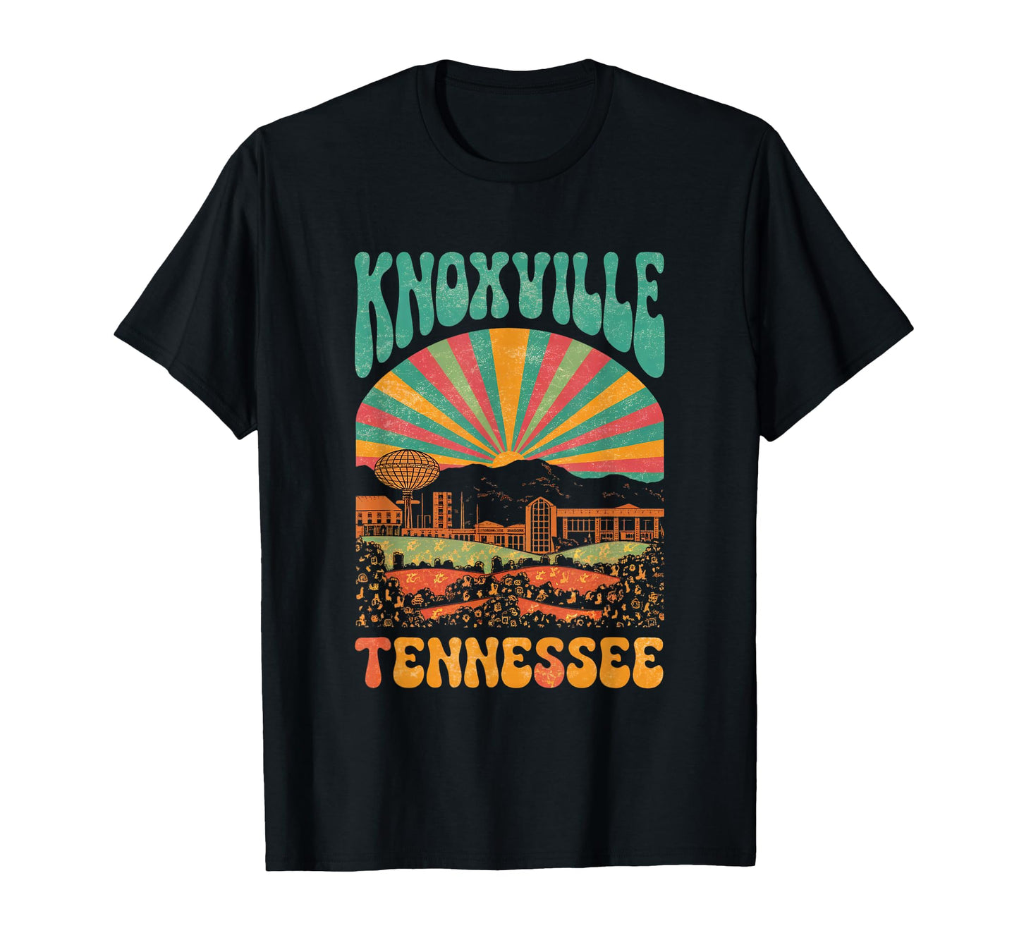 Vintage Knoxville Tennessee Sunset Skyline Cityscape Retro T-Shirt