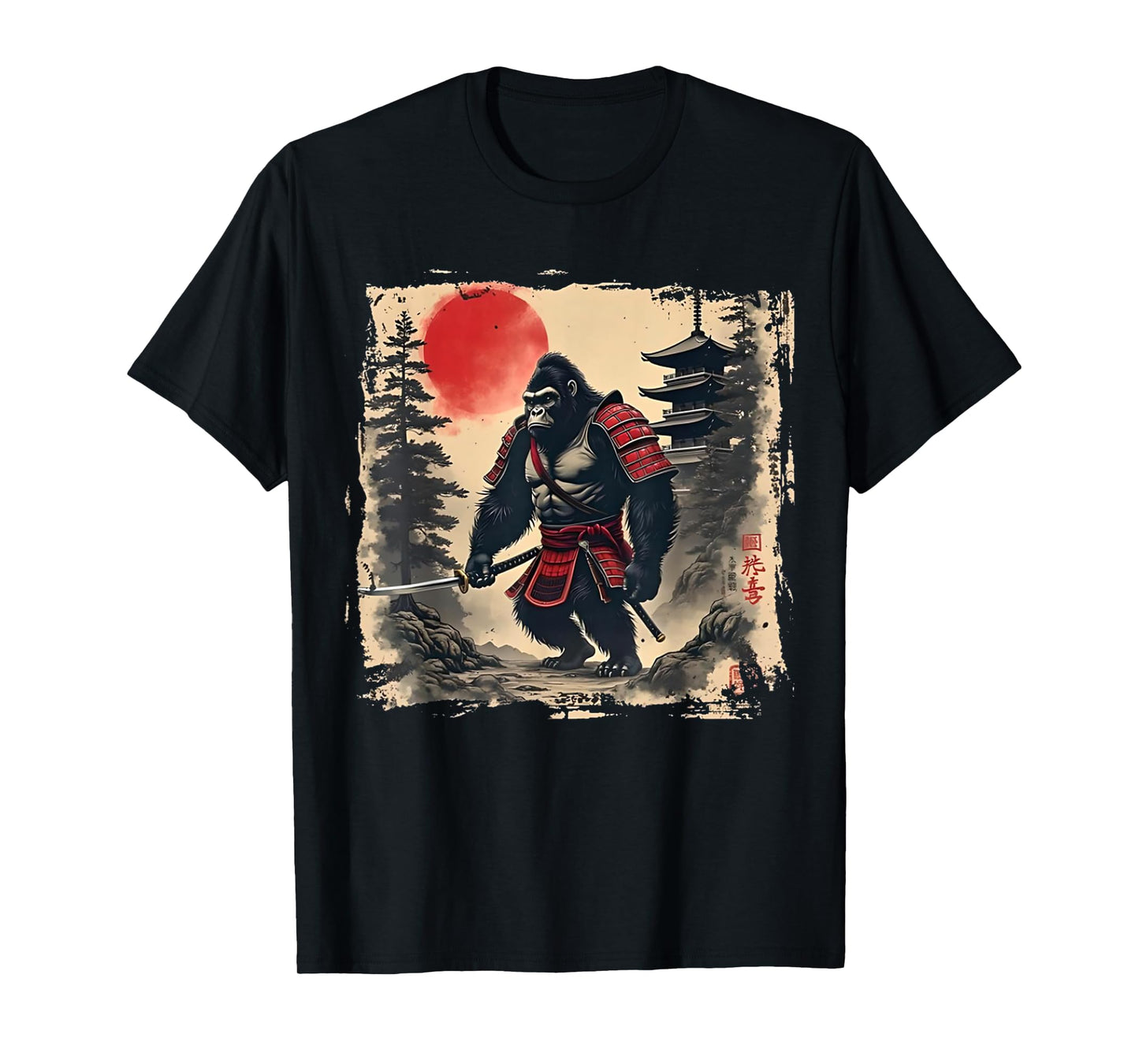 Big Foot Samurai Japanese Sunset Funny Graphic Vintage Gifts T-Shirt