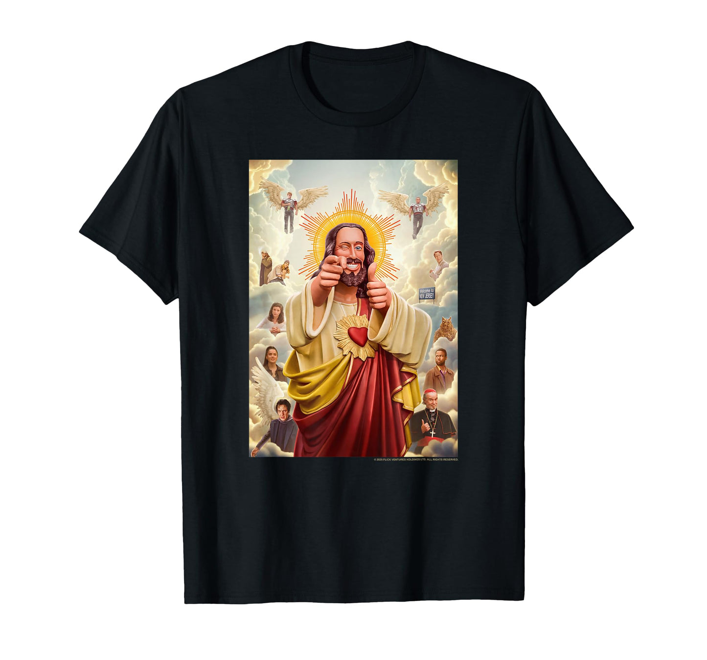 Dogma Movie Christ with Main Characters Poster T-Shirt
