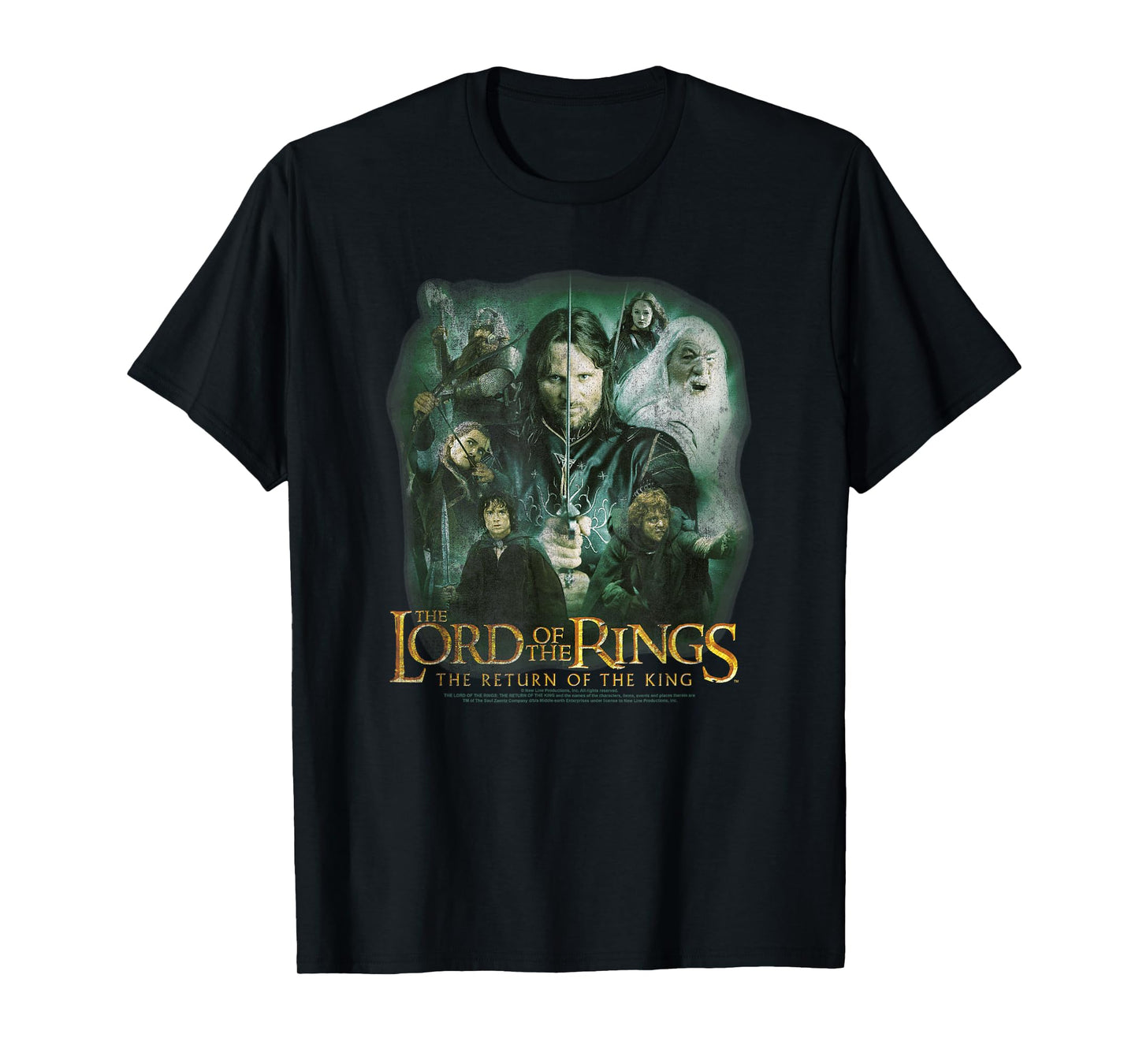 Lord of The Rings Character Collage Action Poses Fantasy T-Shirt