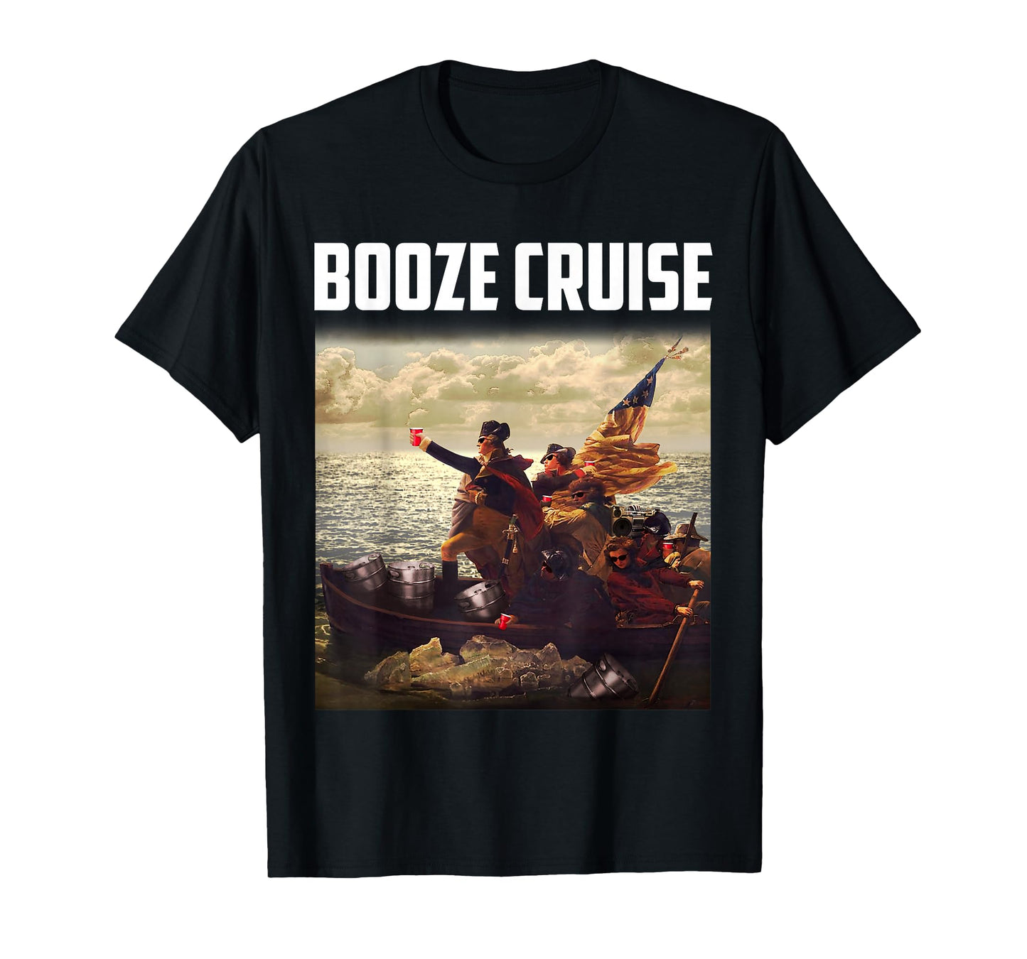 Political Party Booze Cruise Shades & Red Cups T-Shirt