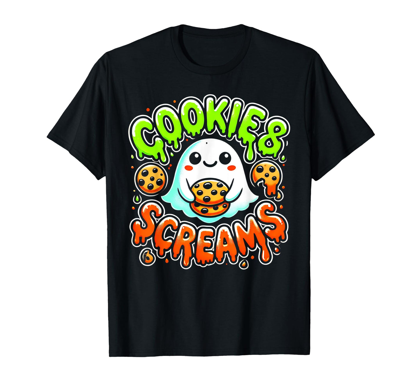 Funny Halloween Cookies and Screams Hungry Ghost T-Shirt