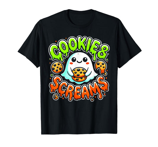 Funny Halloween Cookies and Screams Hungry Ghost T-Shirt