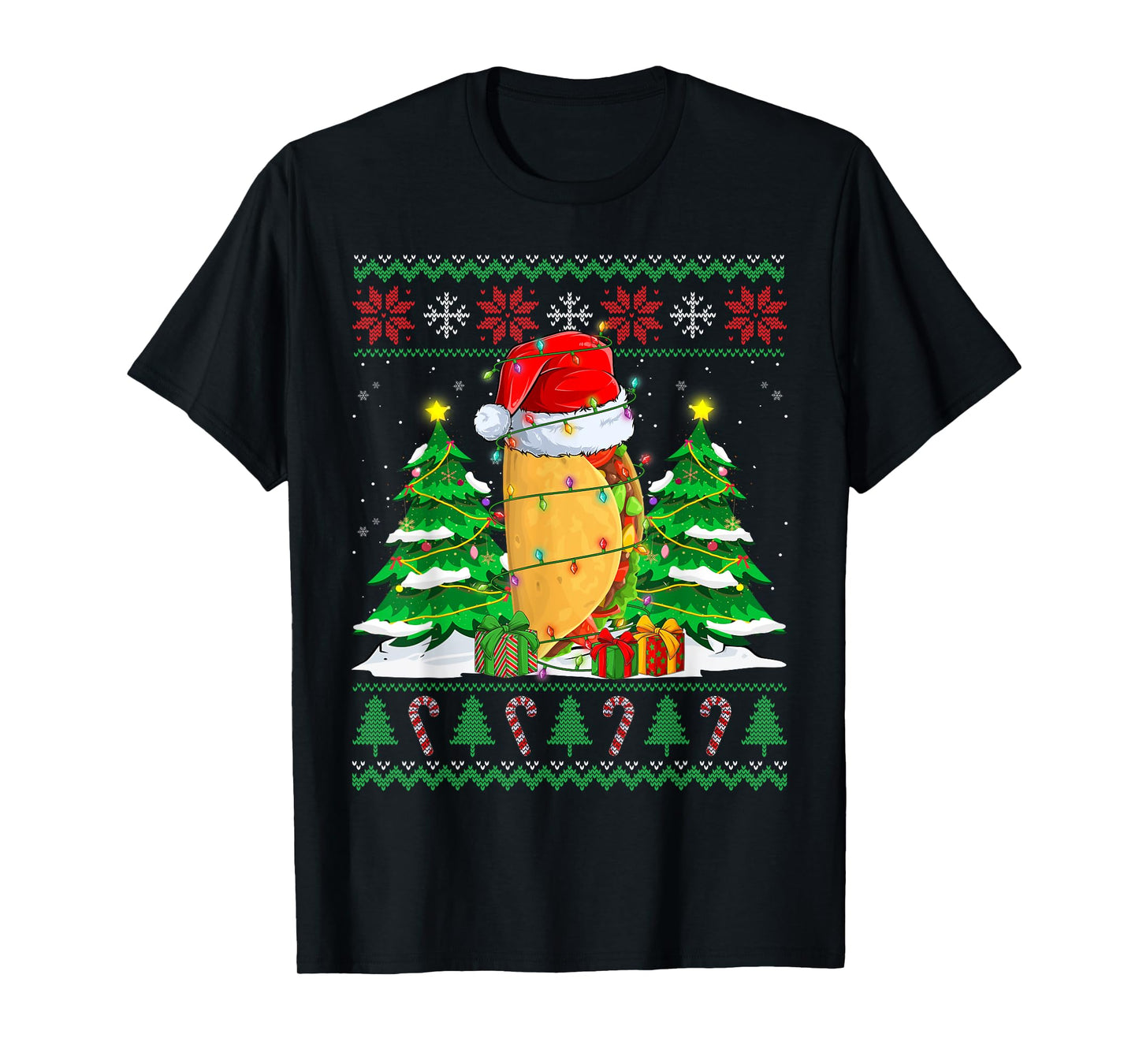 Santa Taco Fast Food Lovers Ugly Xmas Sweater Christmas PJS T-Shirt