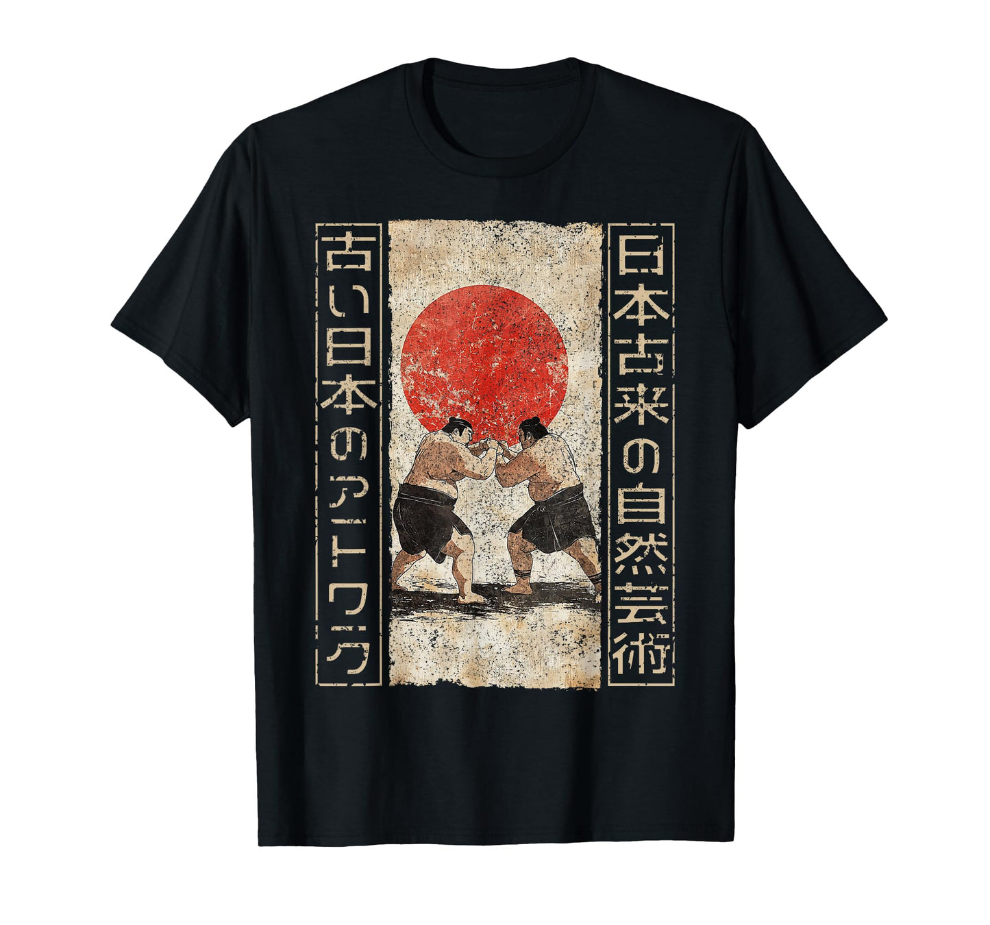 Sumo Wrestler Traditional Japanese Woodblock Ukiyo-e Anime T-Shirt