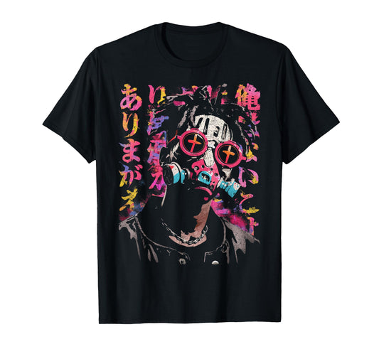 Japanese Streetwear Afro Cyberpunk Y2K Techwear Manga Anime T-Shirt