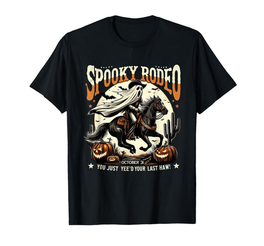 Ghost Cowboy Halloween Western Vintage Design T-Shirt