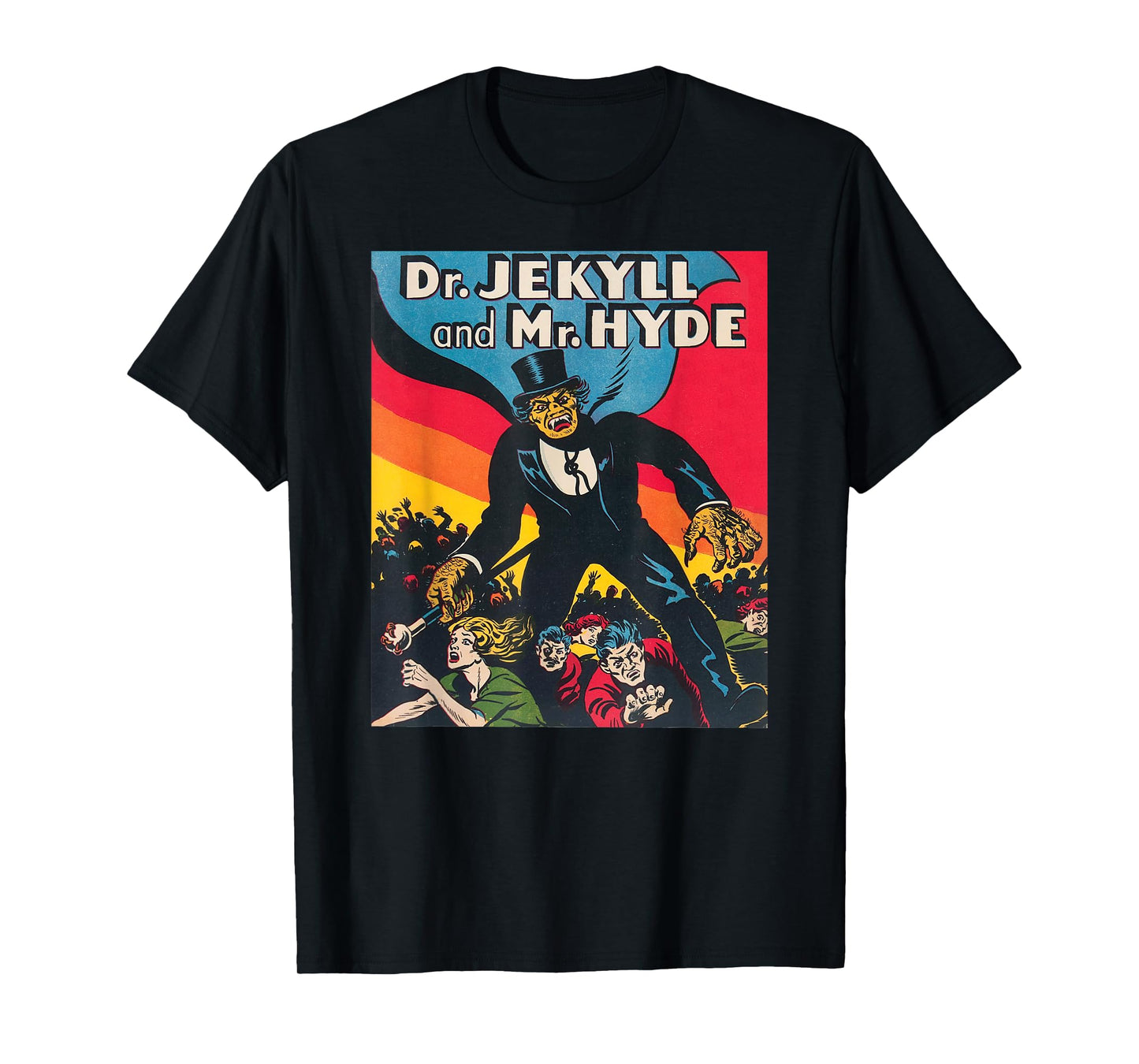 Dr. Jekyll & Mr. Hyde T-Shirt Art - Retro Halloween Monster T-Shirt