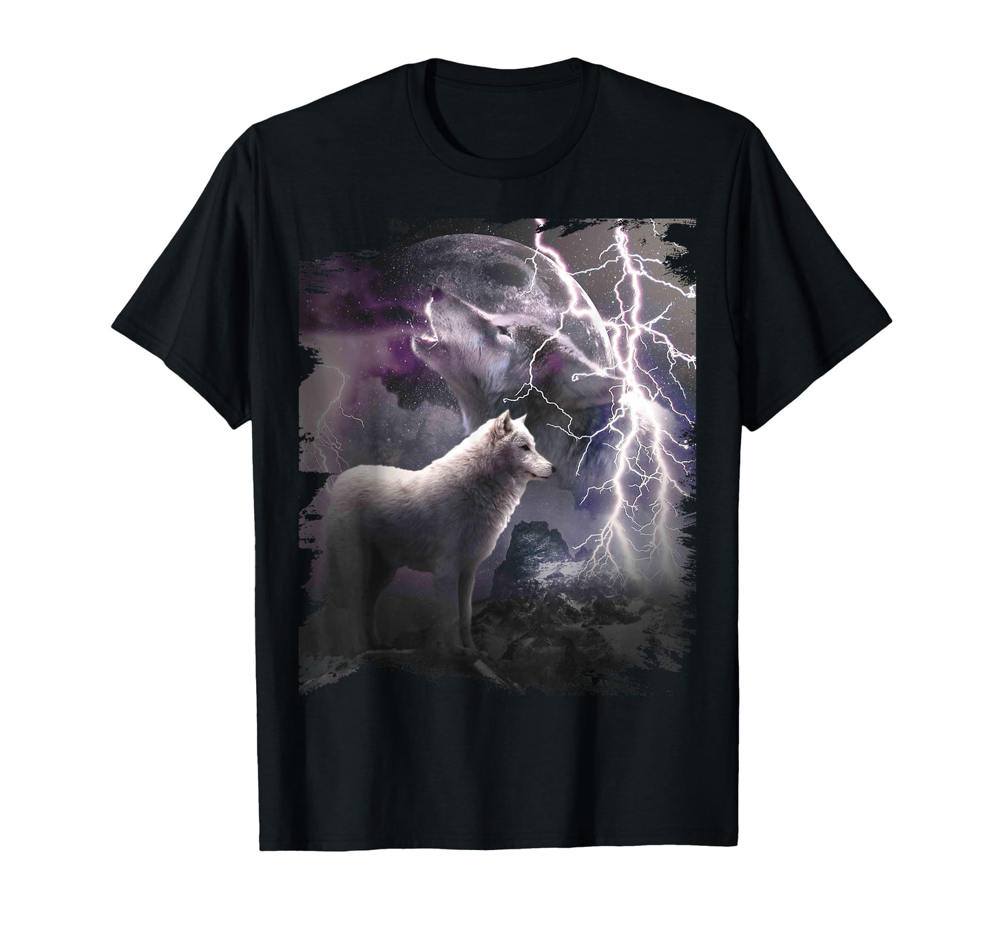 Lightning Wolf Howling At The Moon T-Shirt