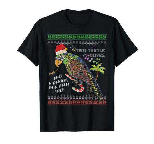 Funny Christmas Tropical Parrot Ugly Christmas Sweater T-Shirt