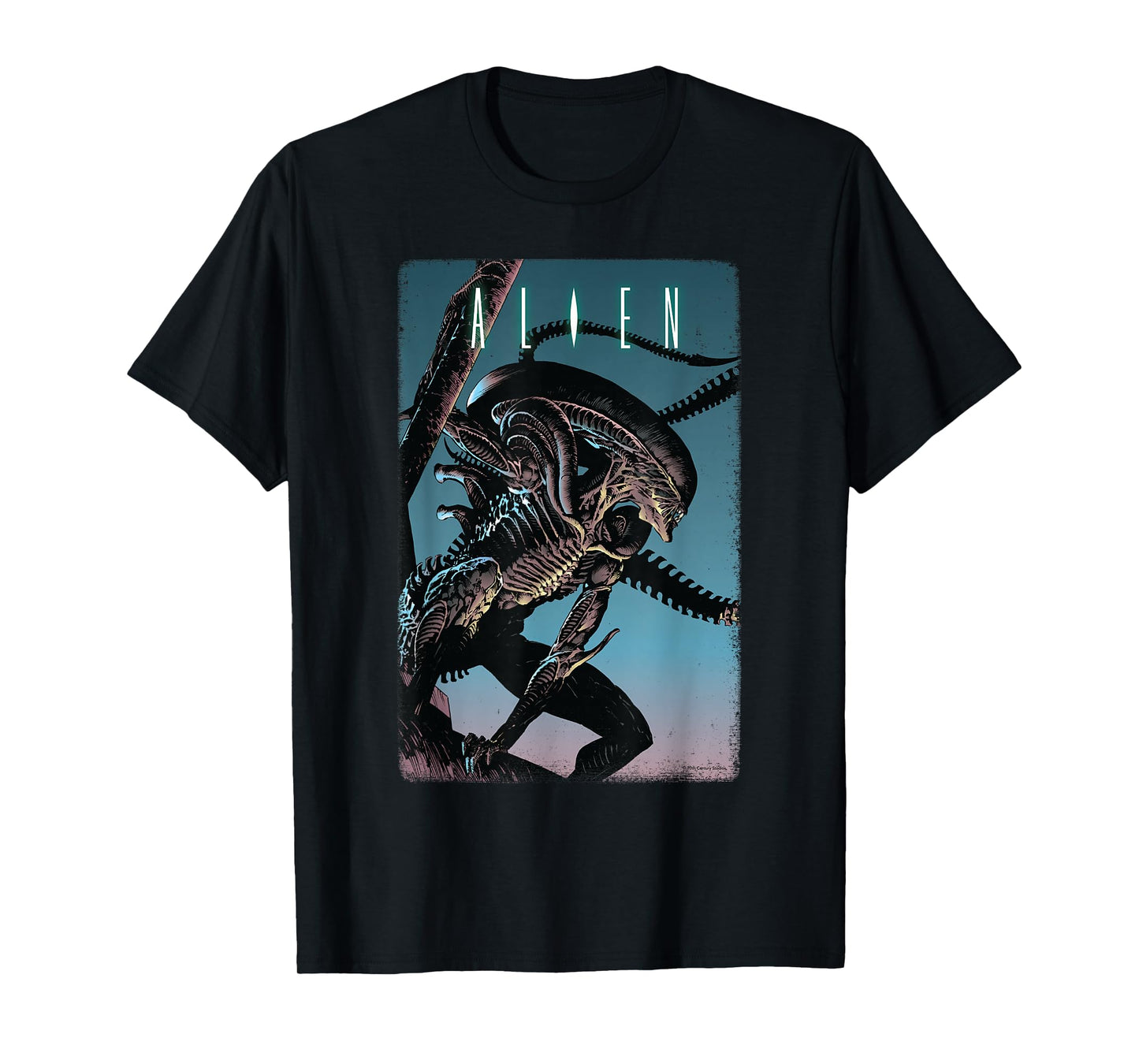Alien Xenomorph Illustrated Poster T-Shirt Small