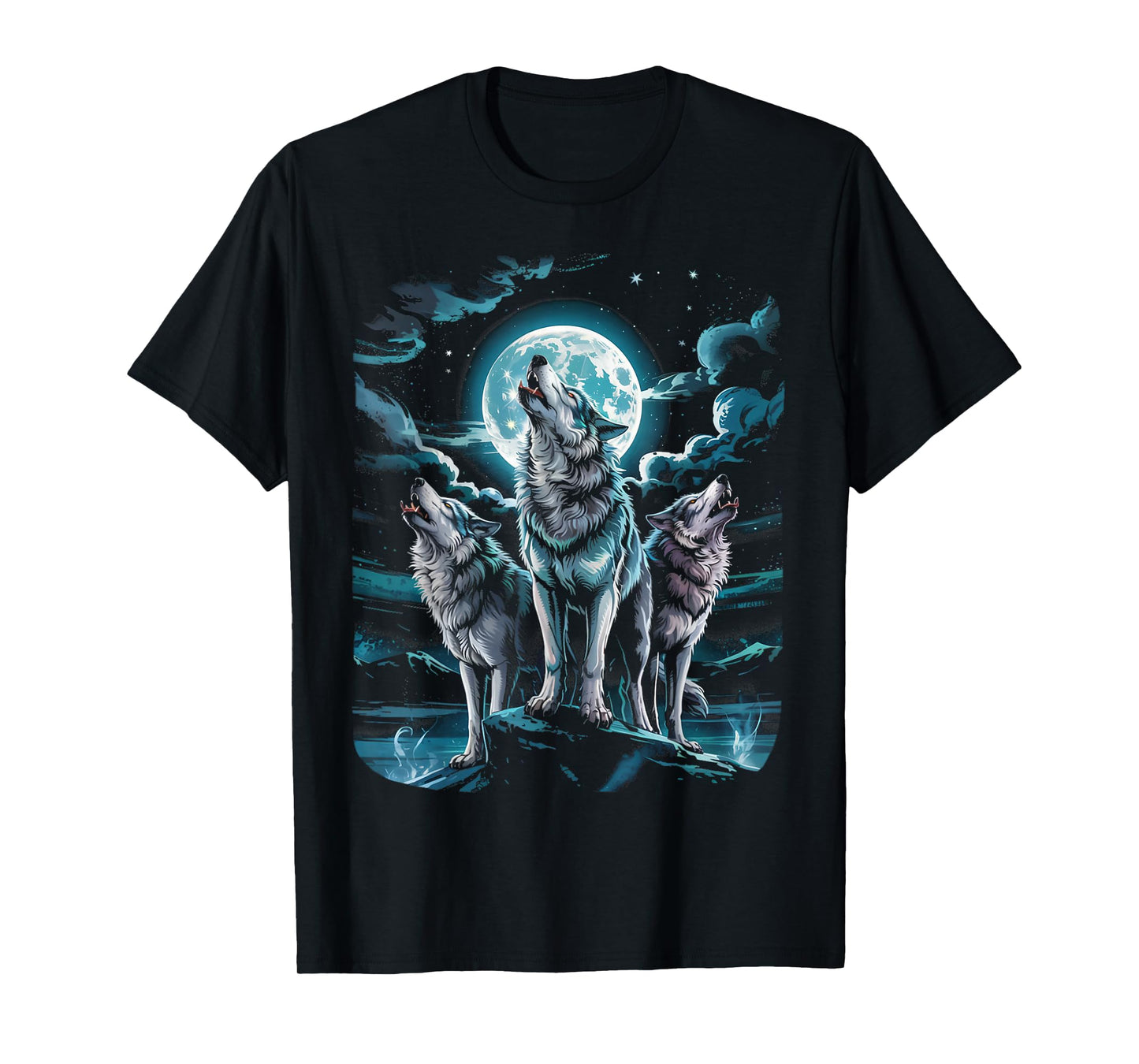3 Dire Wolf In The Moon White Wolf Animal Dire Wolf T-Shirt