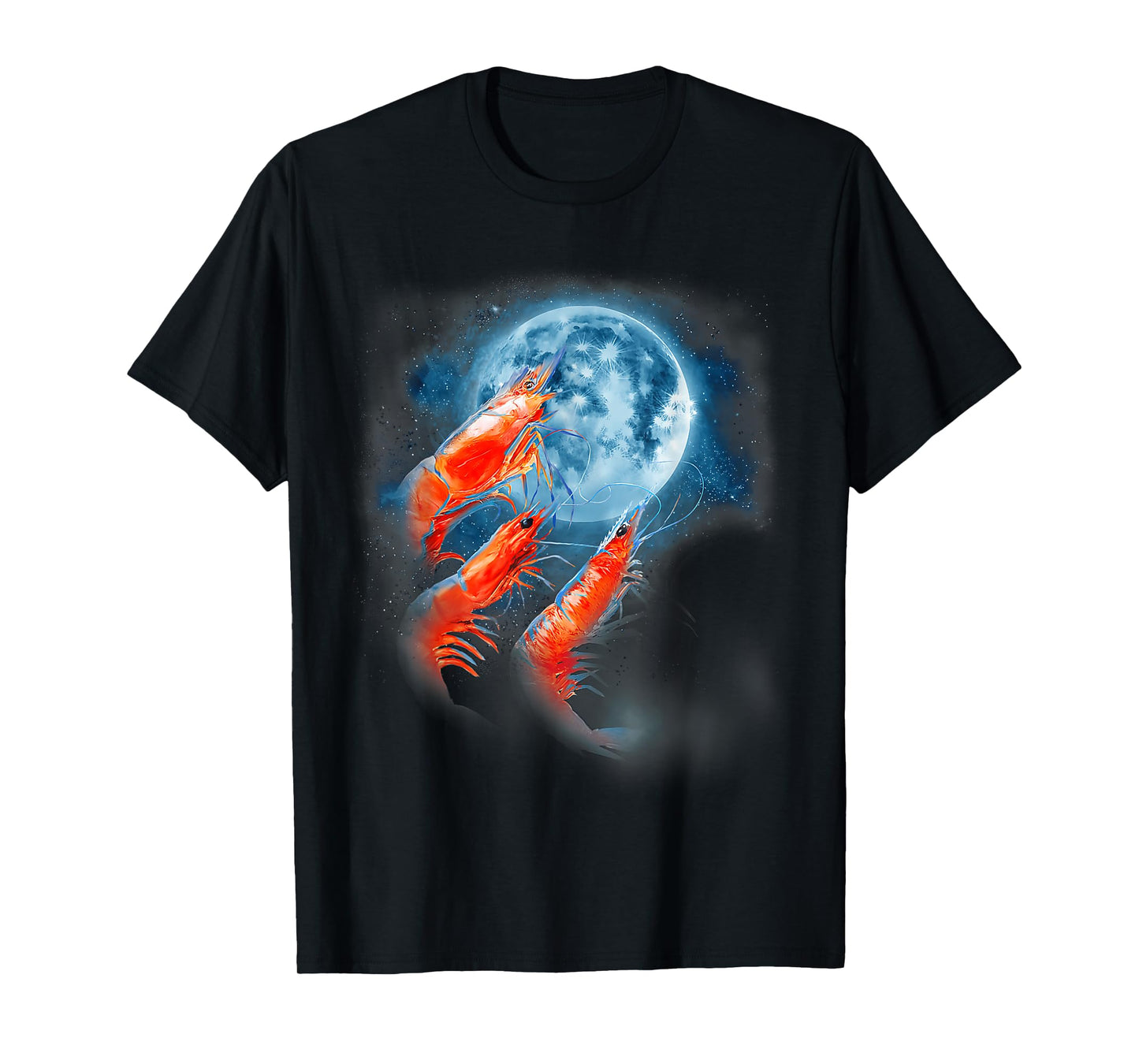 Three Shrimp Moon | Funny 3 Shrimp Howling Moon Men Women T-Shirt
