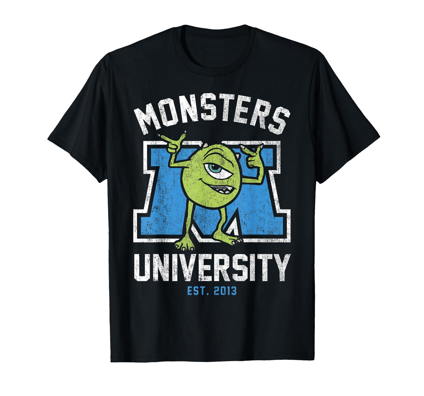 Disney Pixar Monsters University Mike Collegiate Logo T-Shirt