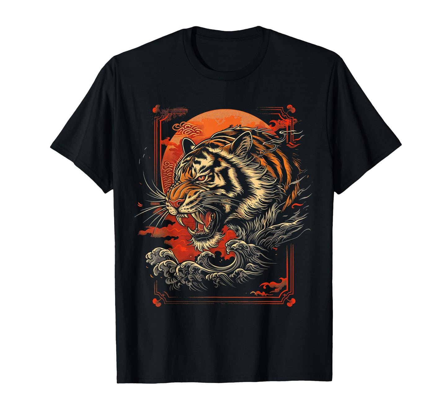 Japanese Tiger | Retro Japan Aesthetic | Tattoo Grunge T-Shirt