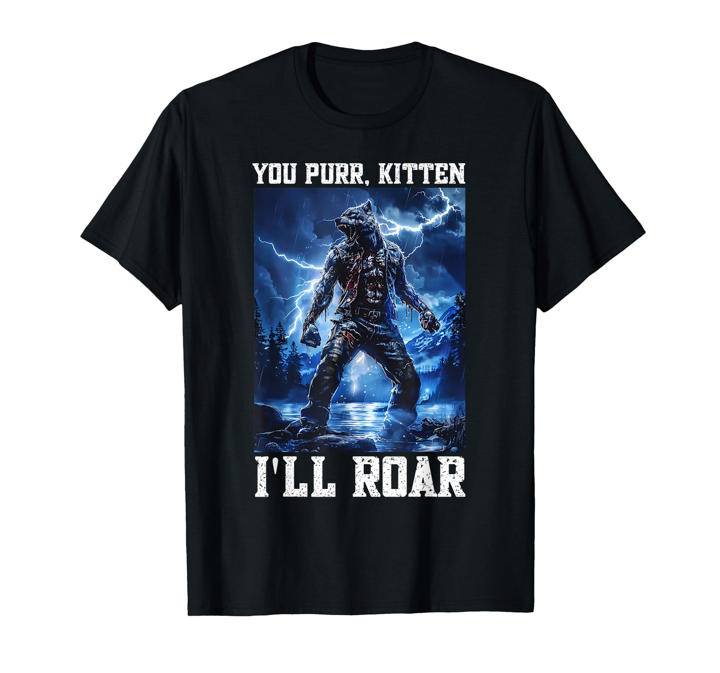Daddy Wolf Protector Kitten Meme Cringy Alpha Wolf Graphic T-Shirt