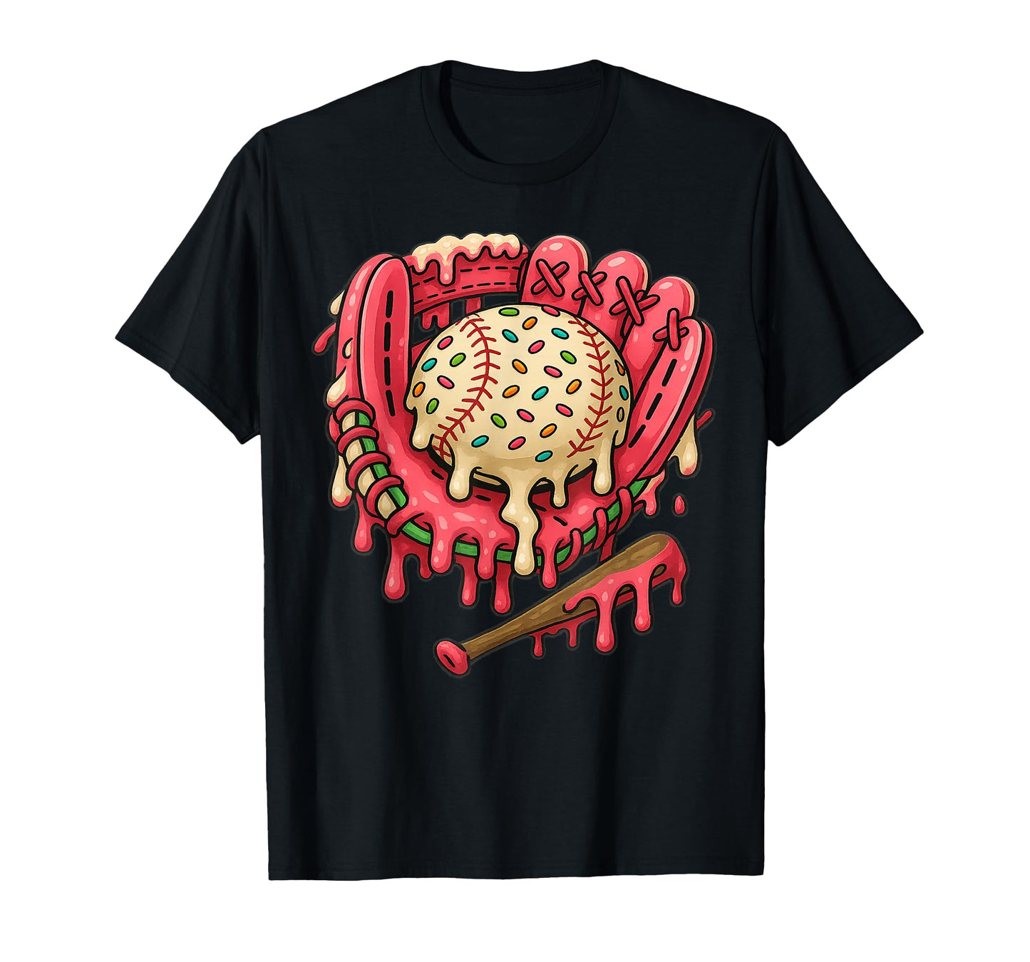 Baseball Drip Team for Boys and Girls Ice Cream Cool T-Shirt