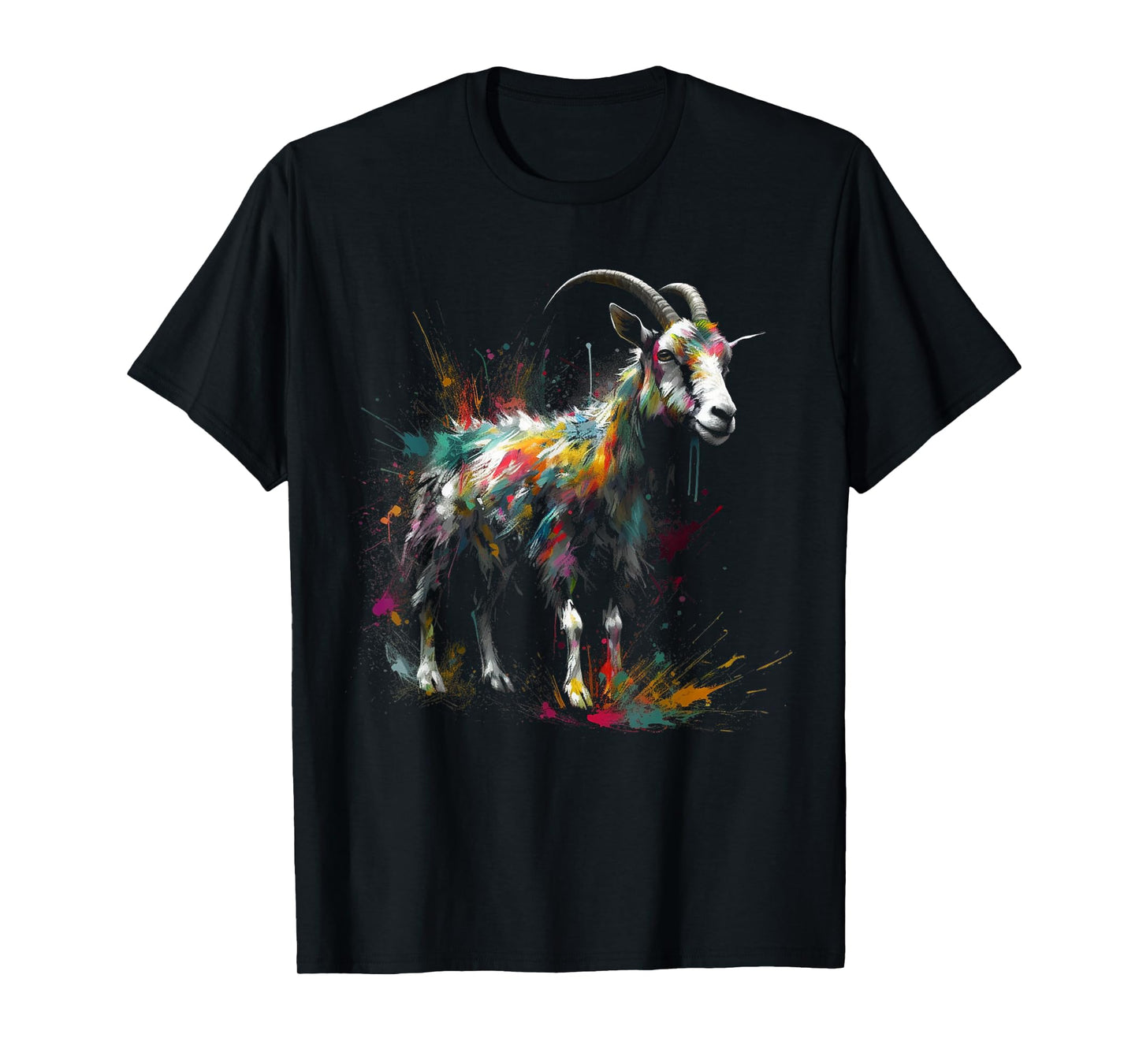 Goat art - colourful animal motif goat T-Shirt