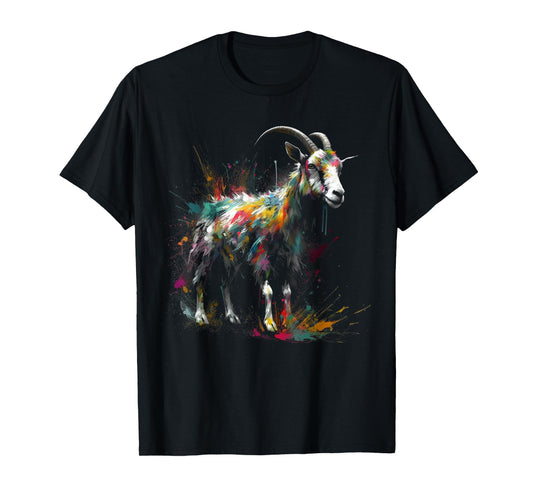 Goat art - colourful animal motif goat T-Shirt