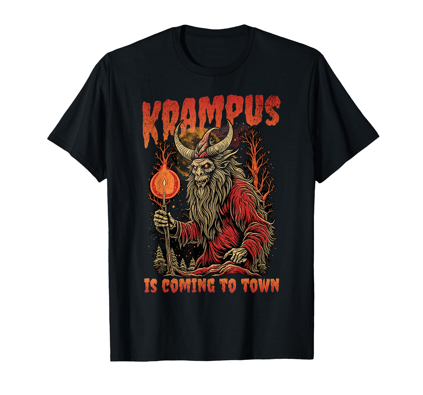 Krampusnacht Christmas Monster Krampus is Coming to Town T-Shirt