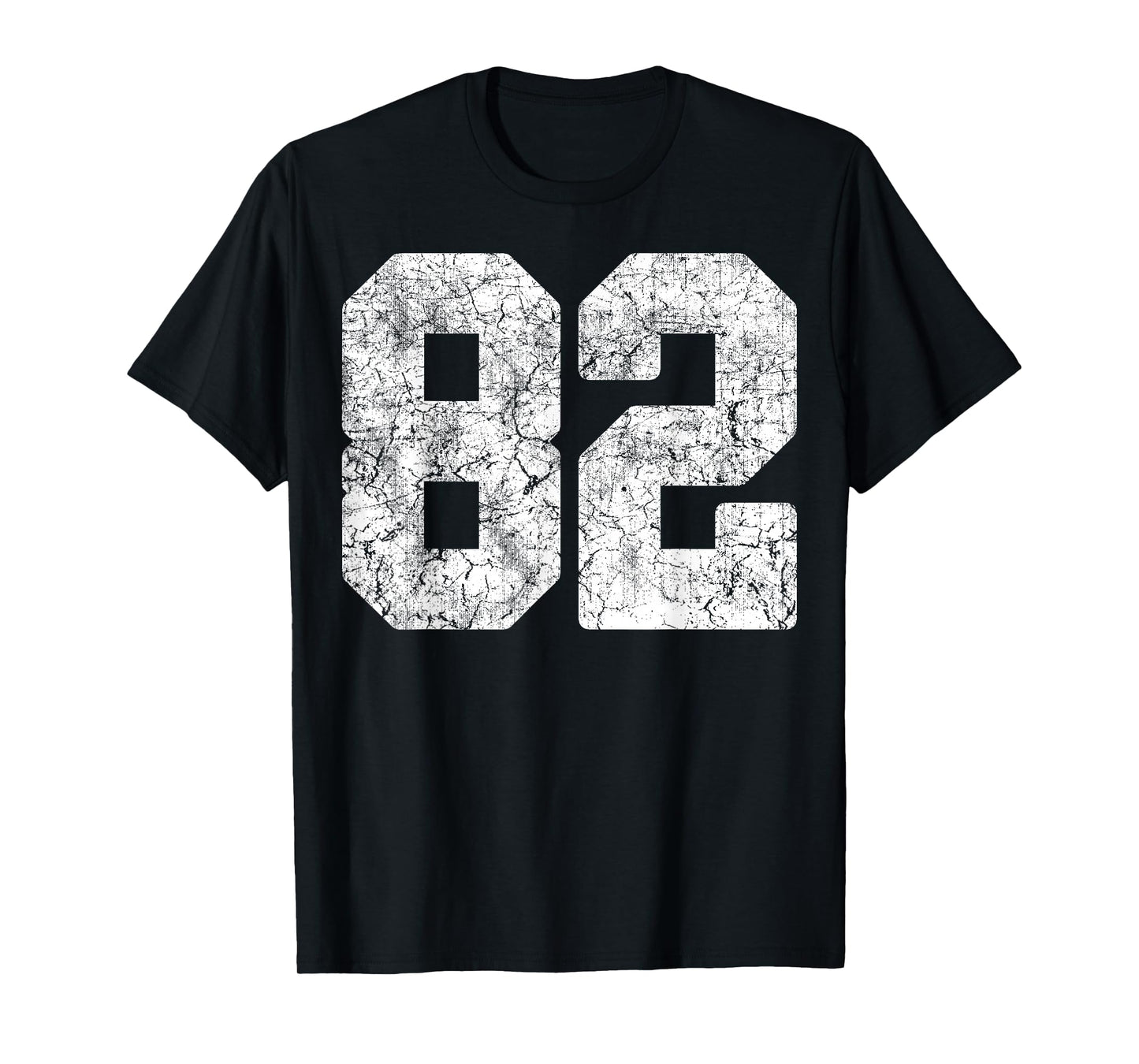 Distressed White Number 82 Jersey Player Uniform #82 Grunge T-Shirt