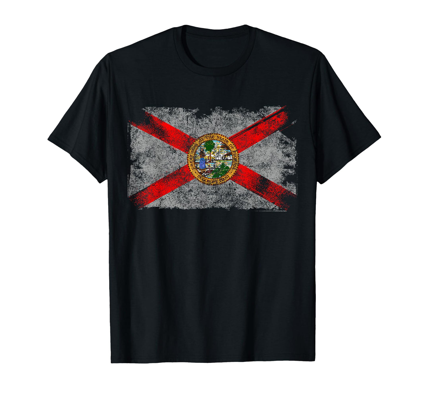 Distressed Vintage Retro USA Patriotic FL State Florida Flag T-Shirt