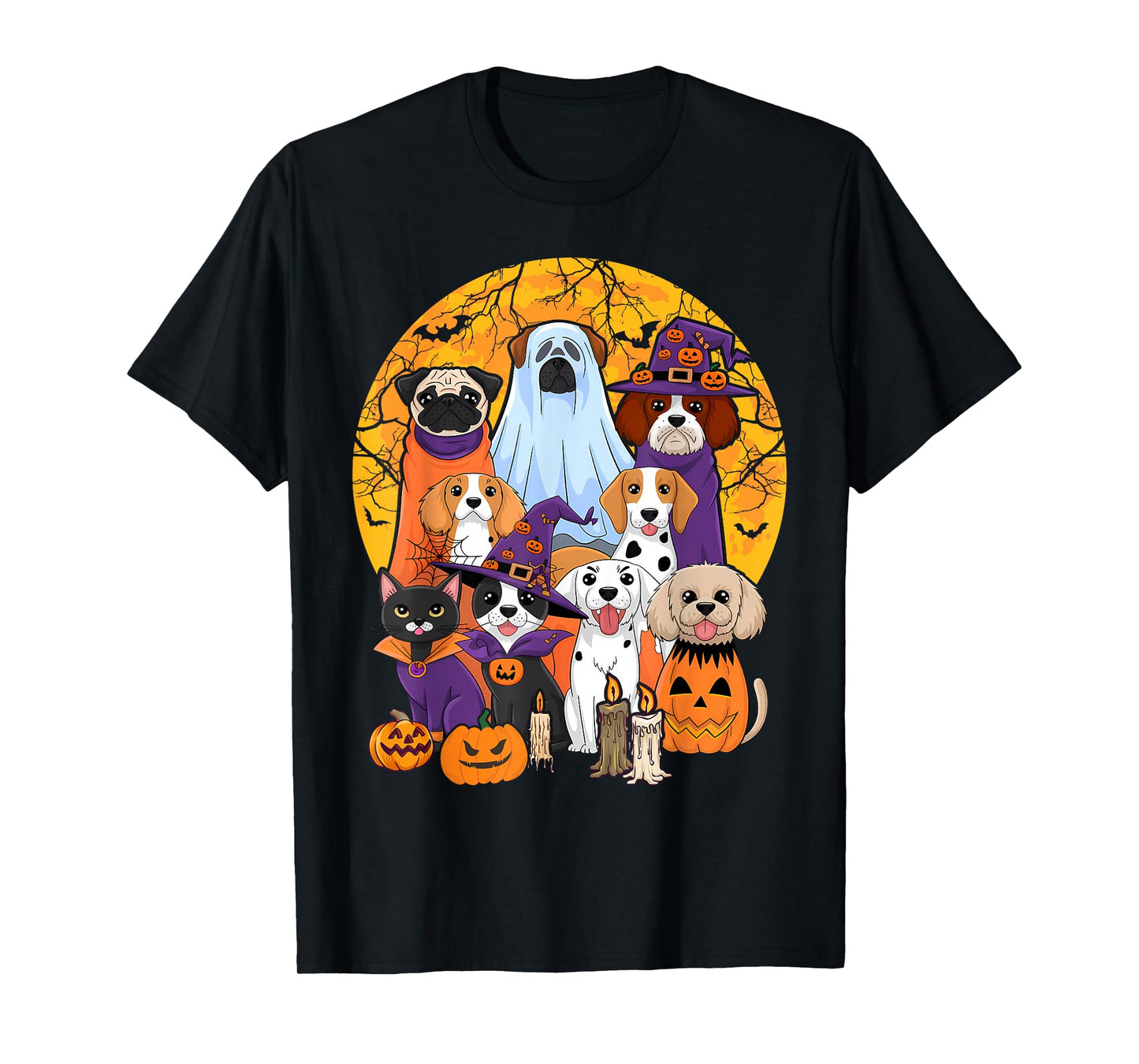 Dog Ghost Cute Dog Dressed As Ghost Funny Halloween Dog T-Shirt