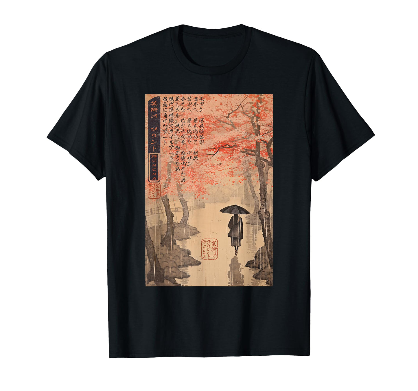 Ukiyo-e Eternal Tokyo Rain Japanese T-Shirt