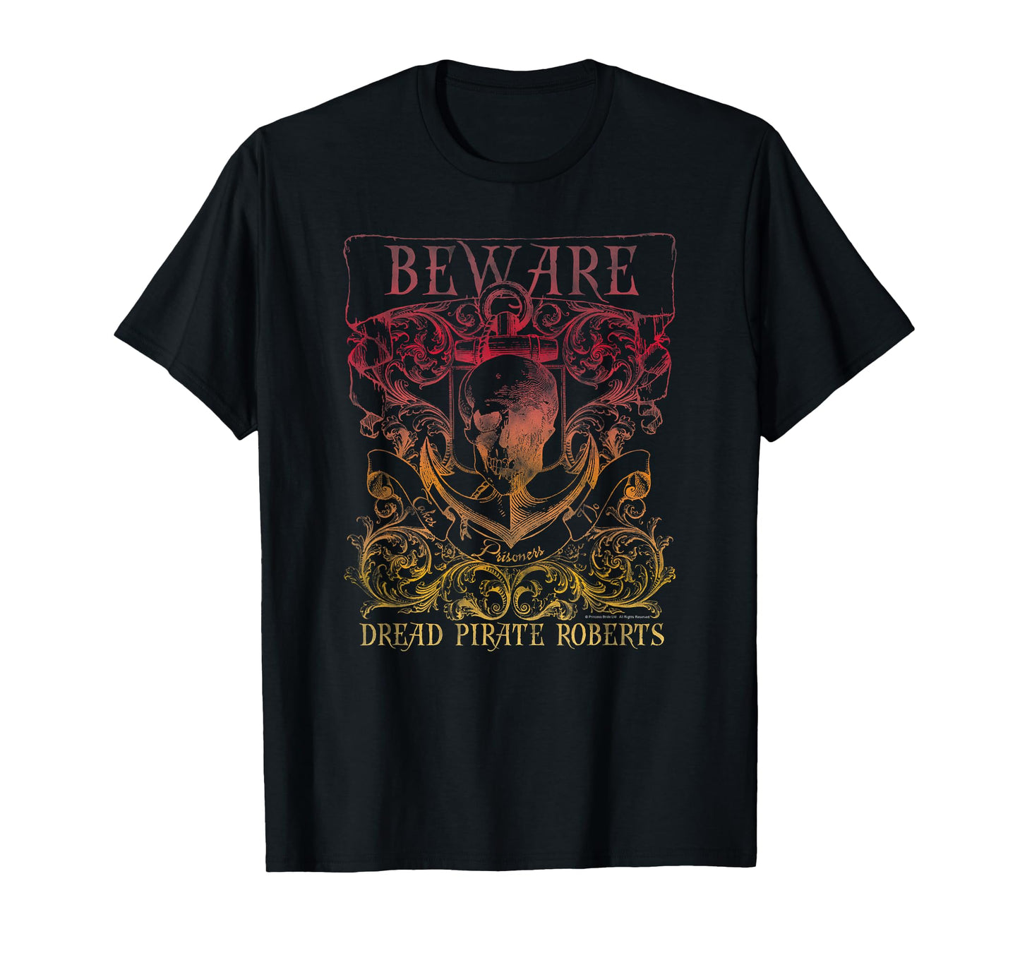 The Princess Bride Beware Dread Pirate Roberts Crest T-Shirt